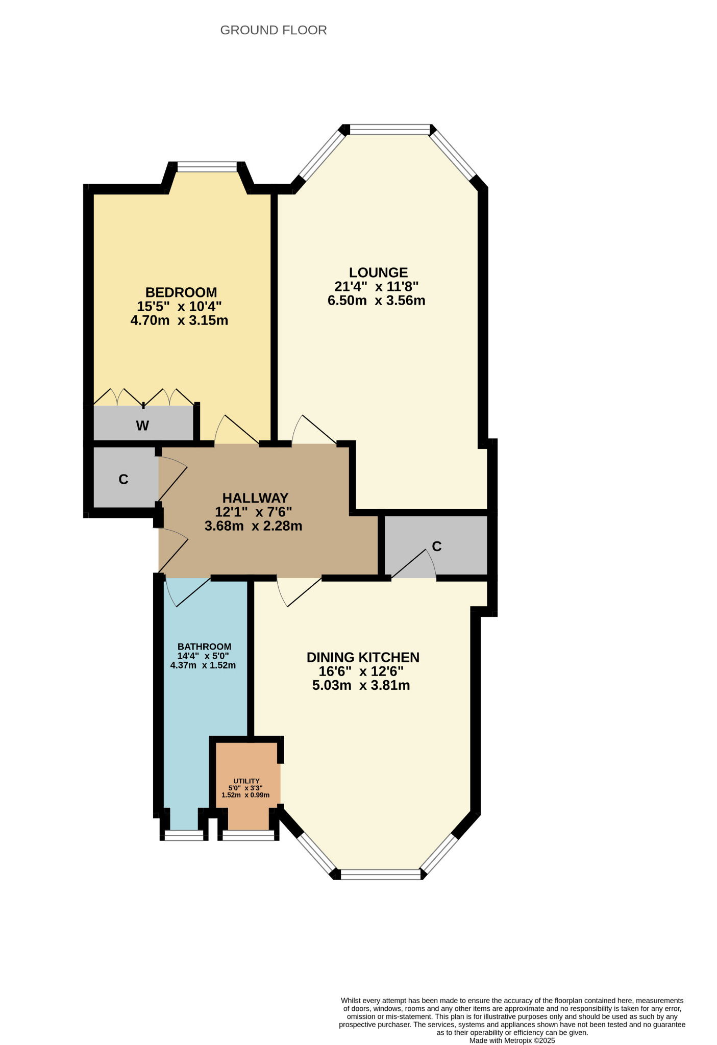 1 bed flat for sale in Camphill Avenue, Glasgow - Property Floorplan