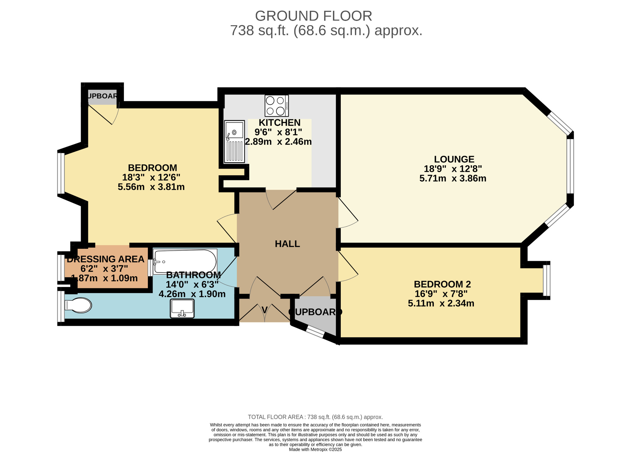 2 bed flat for sale in Kings Park Road, Glasgow - Property Floorplan