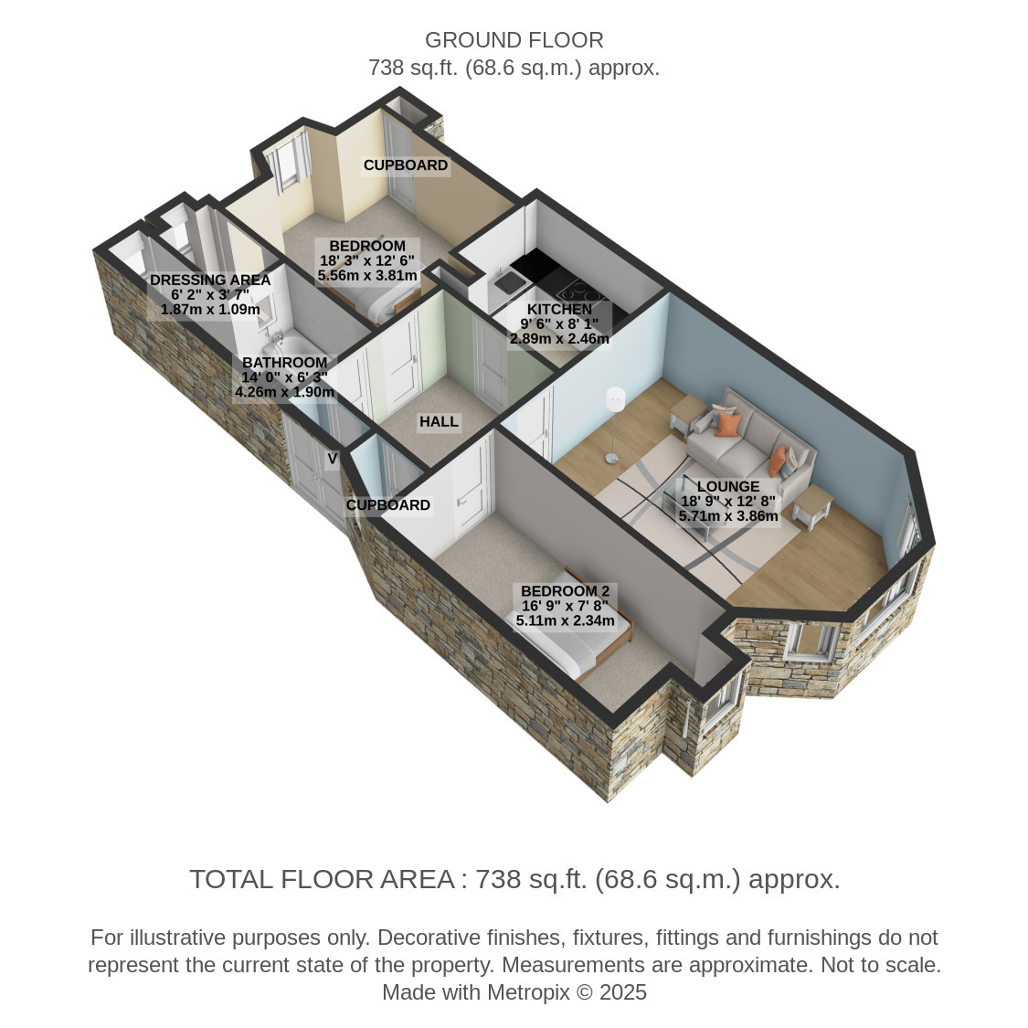 2 bed flat for sale in Kings Park Road, Glasgow - Property Floorplan