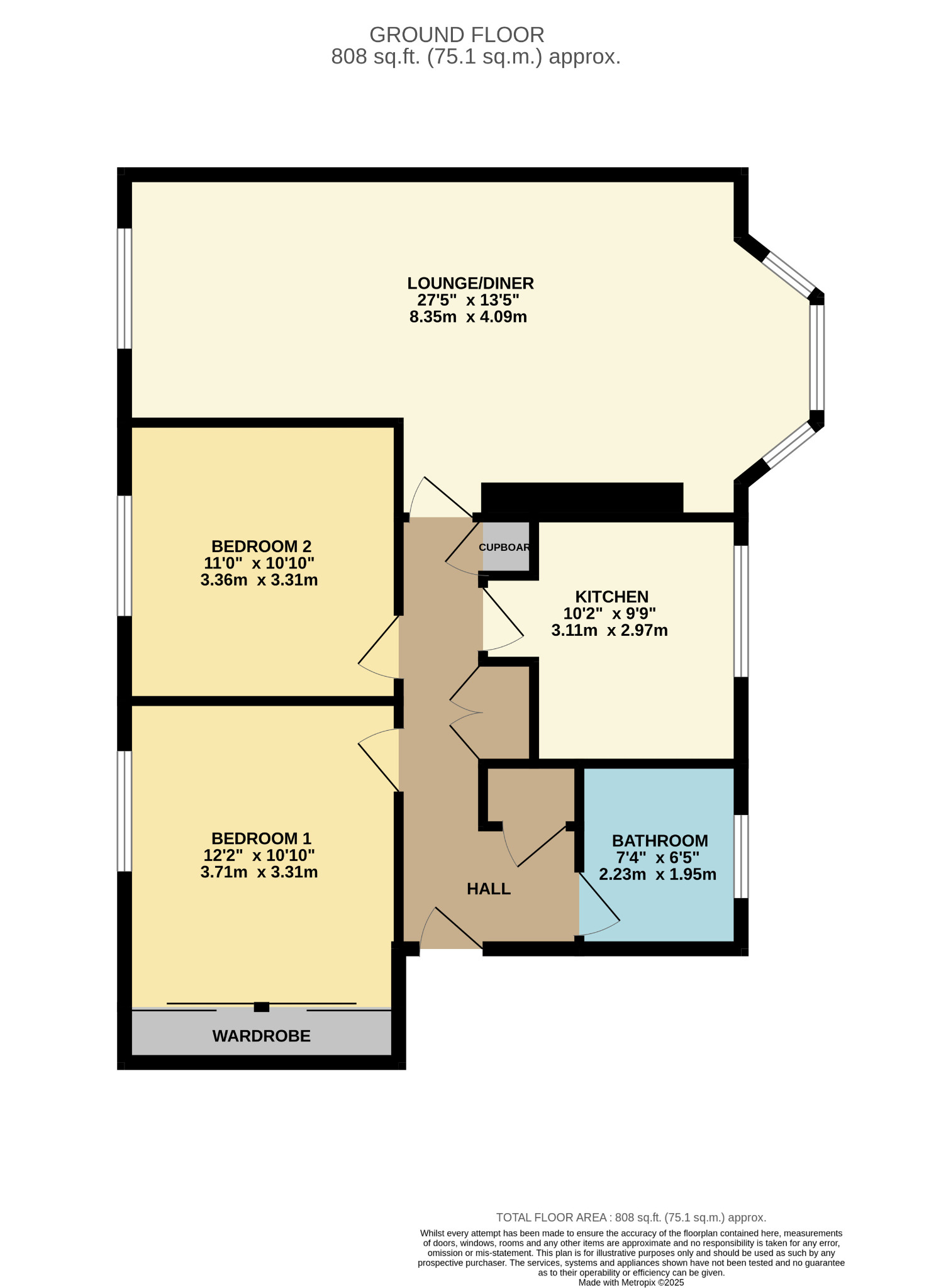 2 bed flat to rent, Eaglesham - Property Floorplan