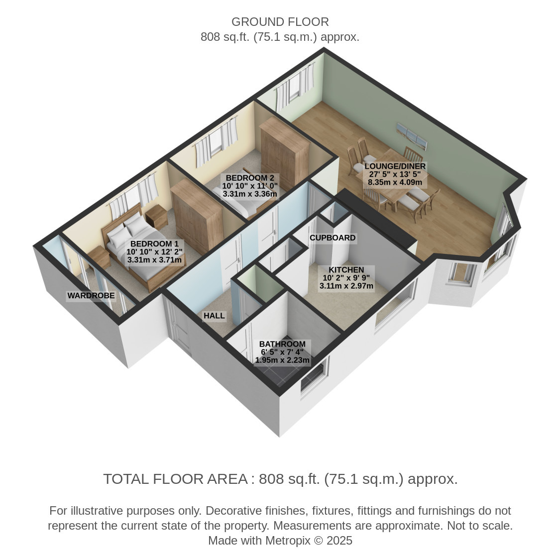 2 bed flat to rent, Eaglesham - Property Floorplan