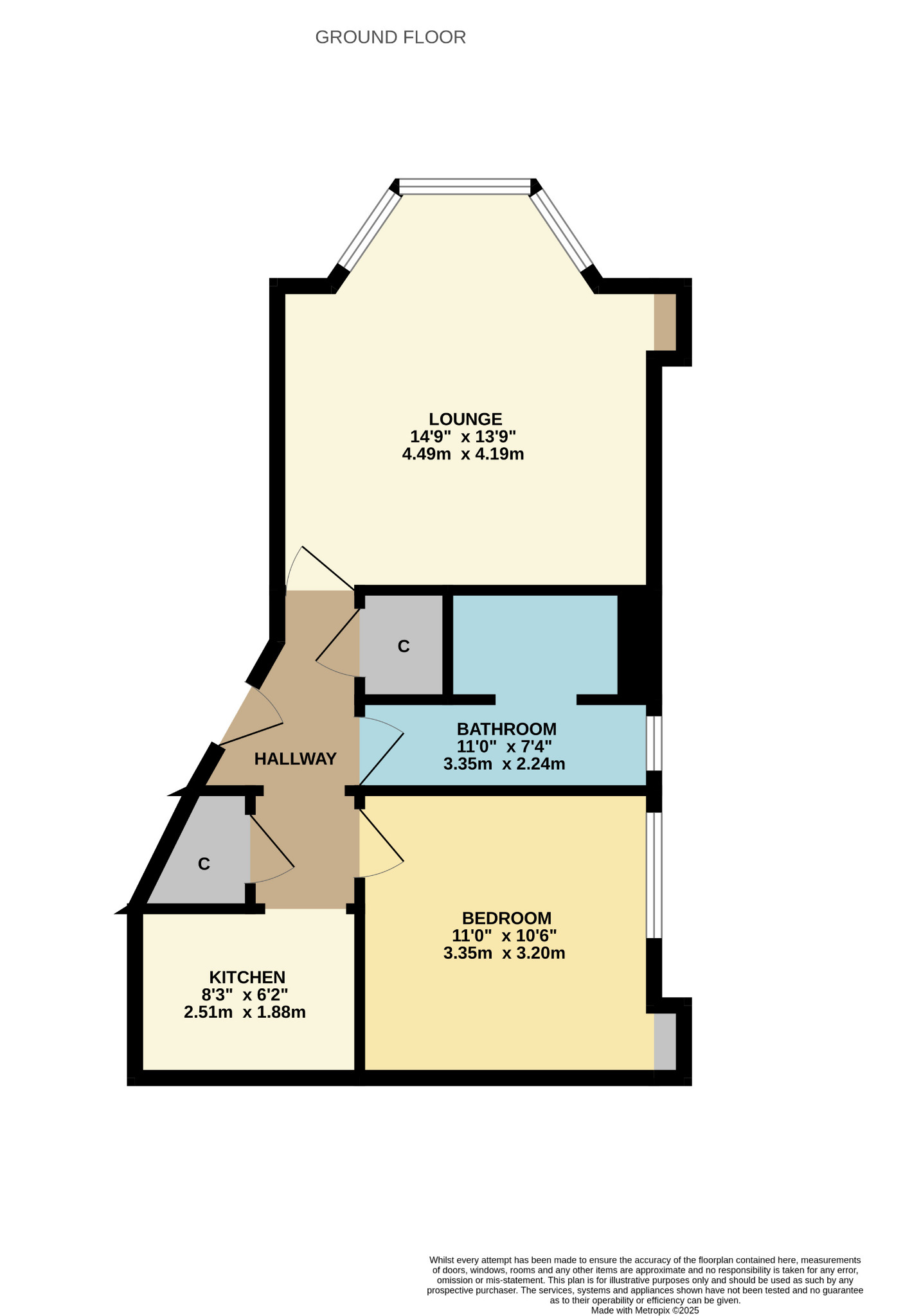 1 bed flat for sale in Battlefield Avenue, Glasgow - Property Floorplan