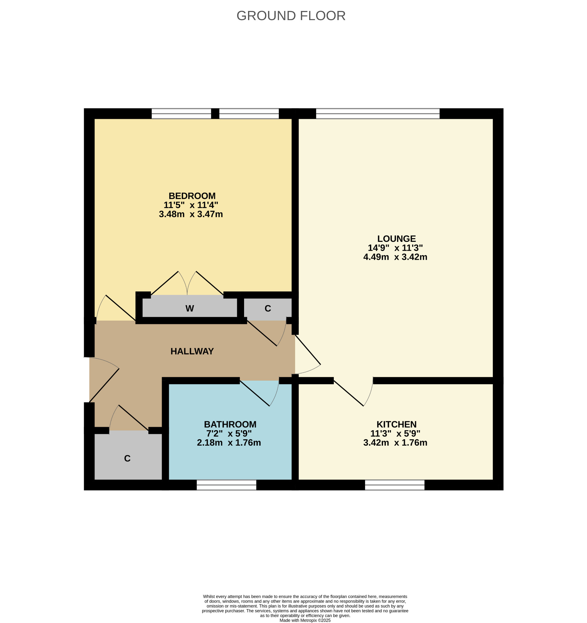 1 bed flat to rent in Maxwell Drive, Glasgow - Property Floorplan