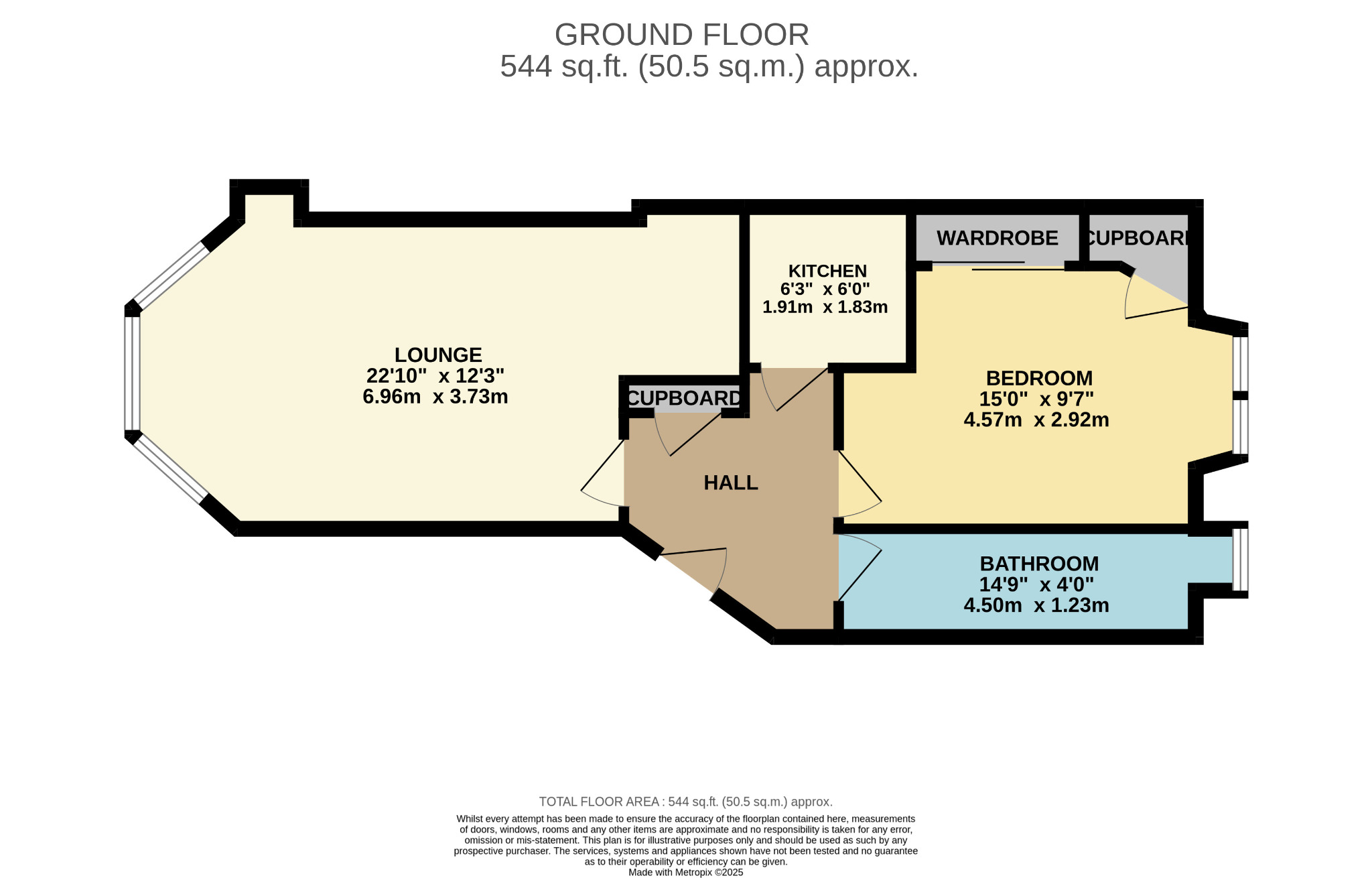 1 bed flat for sale in Edgemont Street, Glasgow - Property Floorplan