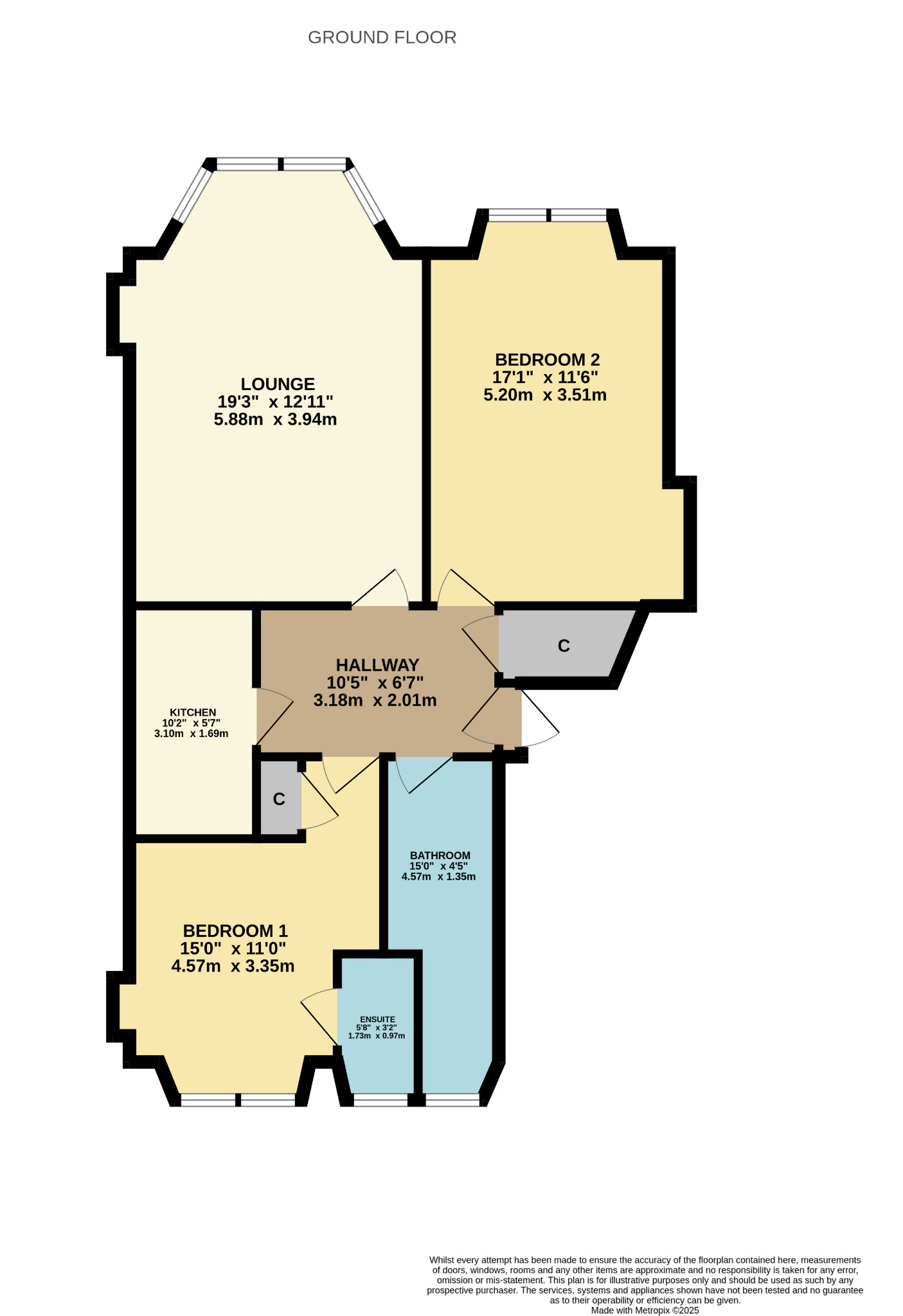 2 bed flat to rent in Cartha Street, Glasgow - Property Floorplan