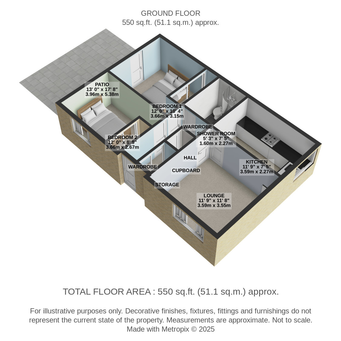 2 bed bungalow for sale in Greenlaw Crescent, Paisley - Property Floorplan