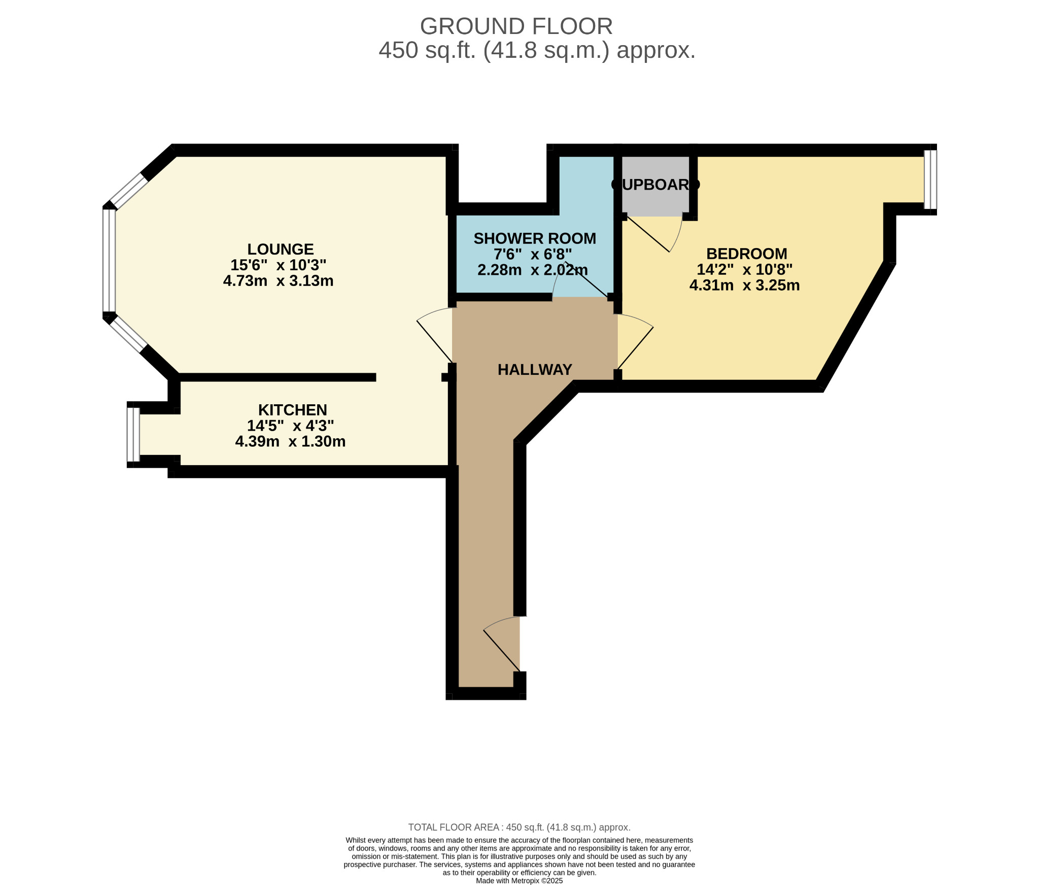 1 bed flat for sale in Govanhill Street, Glasgow - Property Floorplan