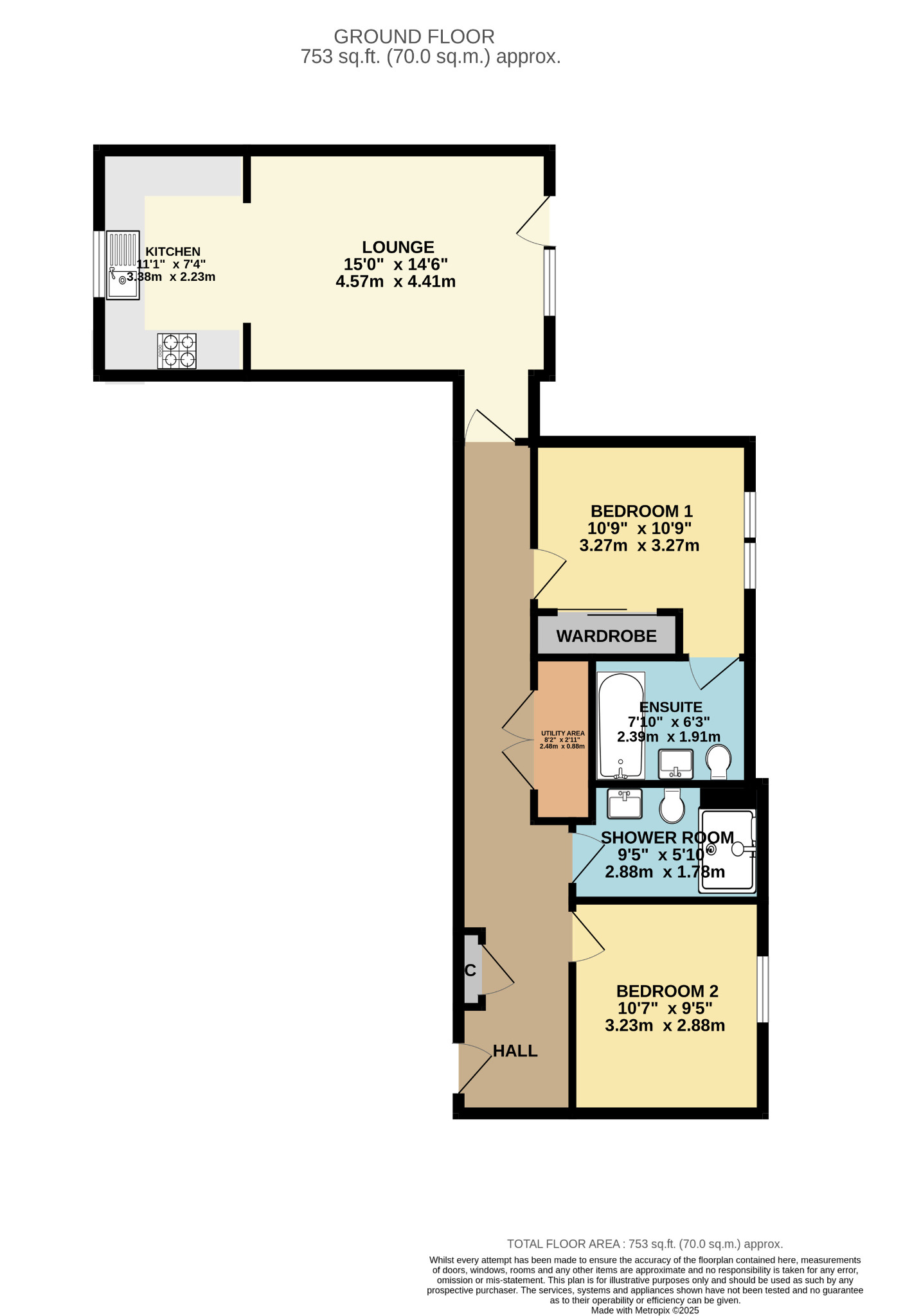 2 bed flat for sale in Pollokshaws Road, Glasgow - Property Floorplan
