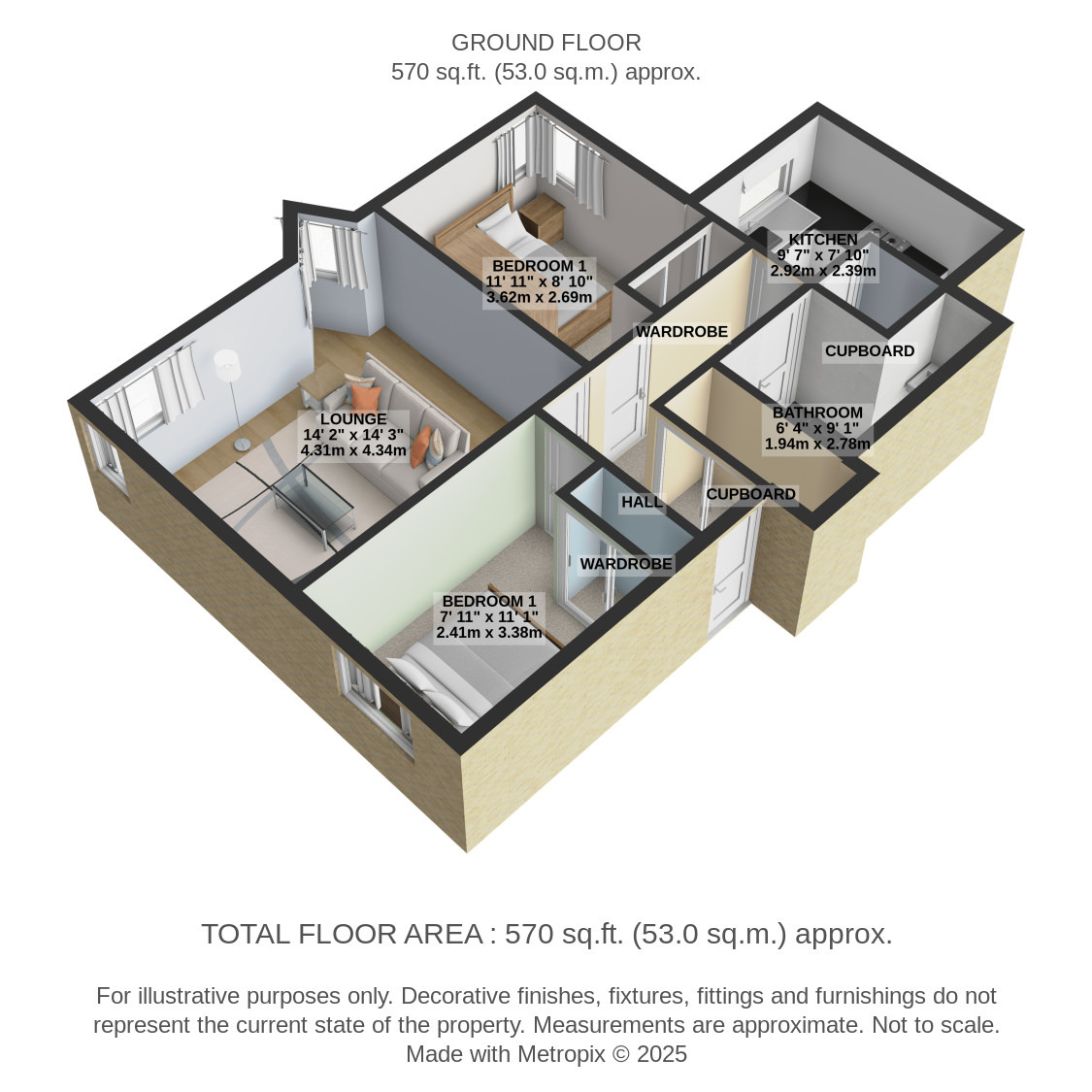 2 bed flat for sale in The Paddock, Glasgow - Property Floorplan