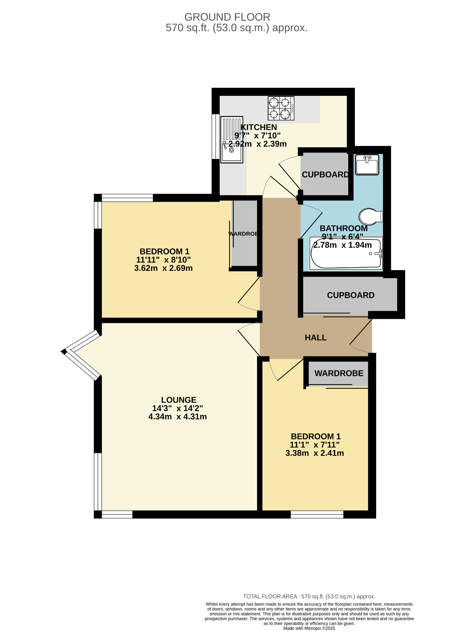 2 bed flat for sale in The Paddock, Glasgow - Property Floorplan