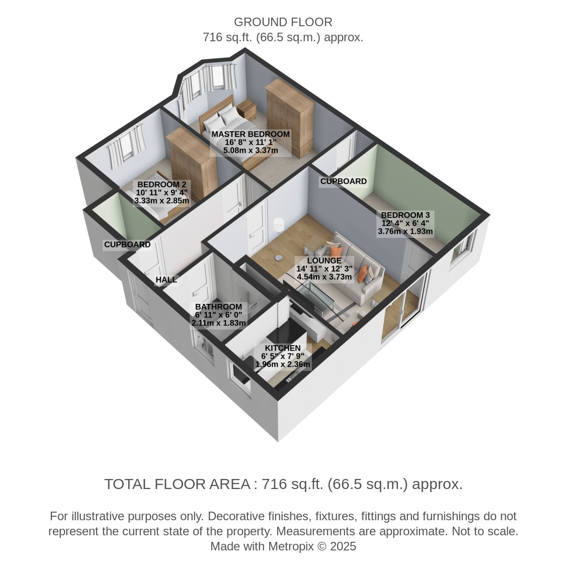 3 bed flat for sale in Bencroft Drive, Glasgow - Property Floorplan