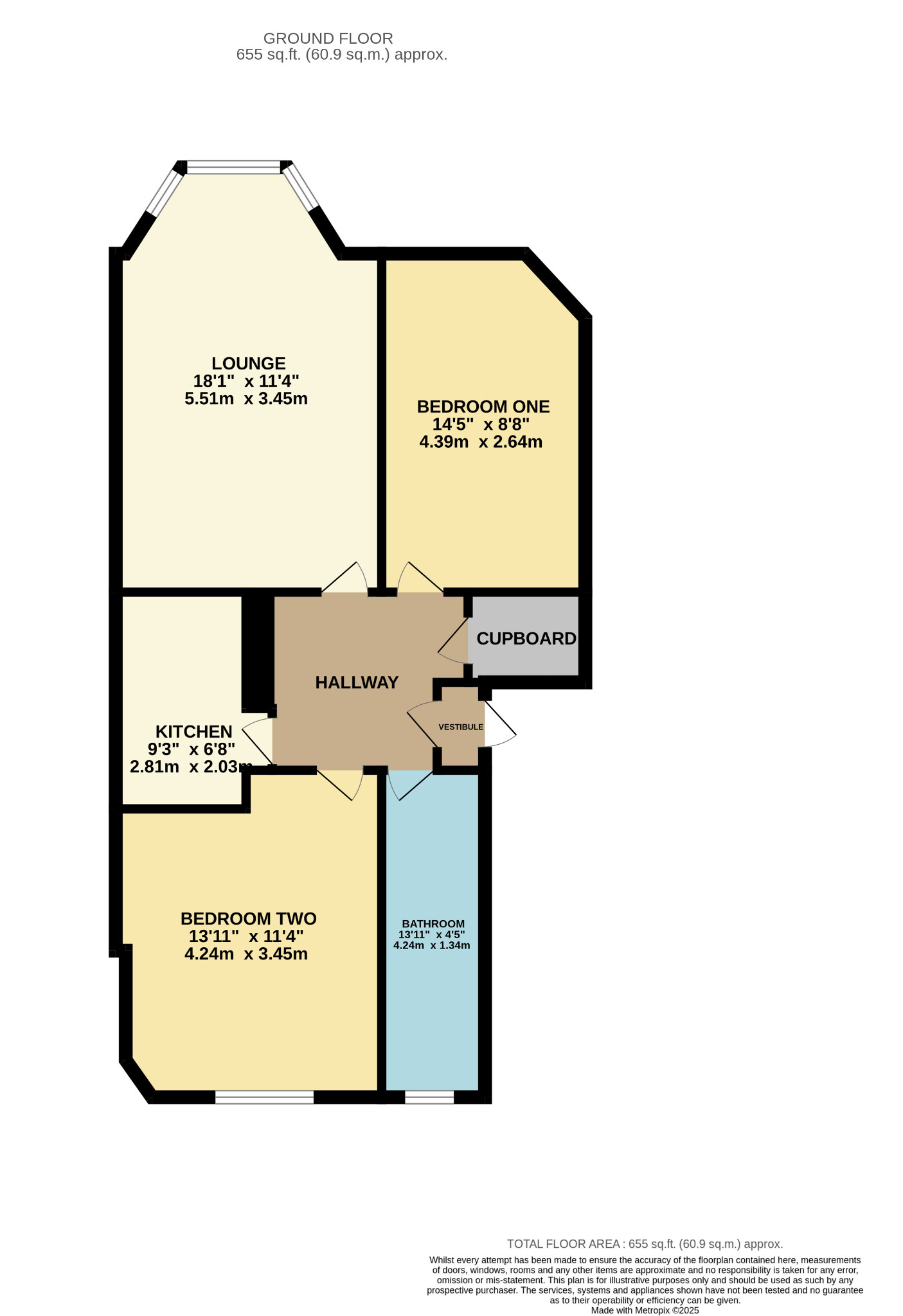 2 bed flat for sale in Waverley Gardens, Glasgow - Property Floorplan