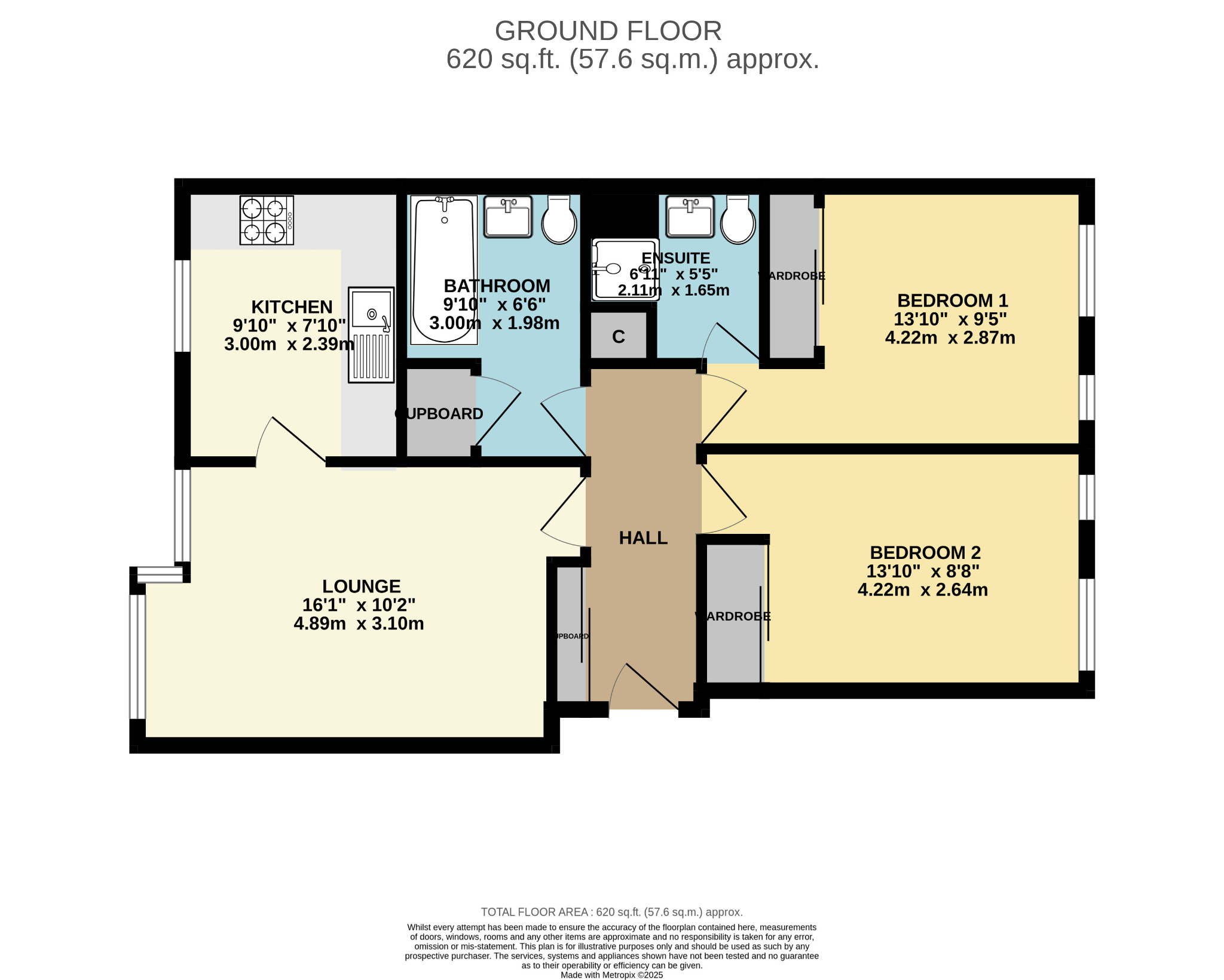 2 bed flat for sale in Jenny Lind Court, Glasgow - Property Floorplan