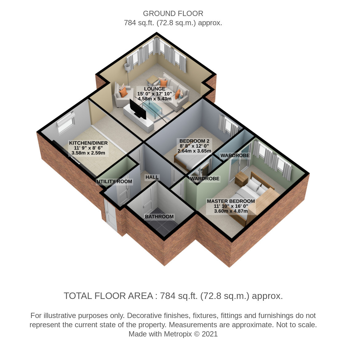 2 bed flat to rent in Inverlair Drive, Glasgow - Property Floorplan