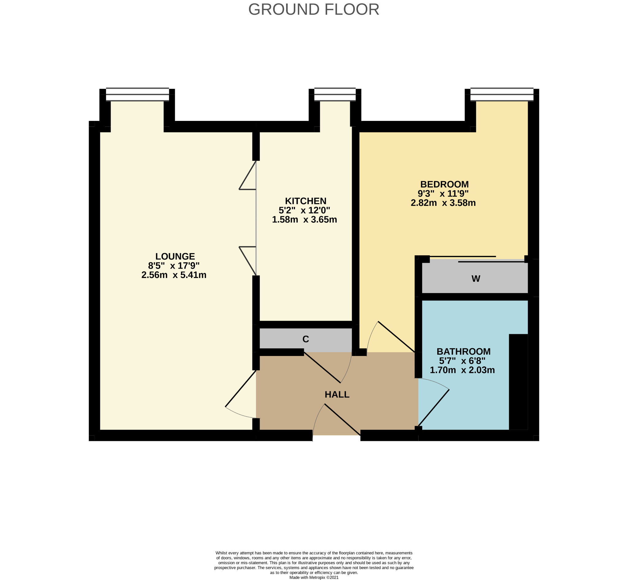 1 bed flat to rent in Tulloch Street, Glasgow - Property Floorplan