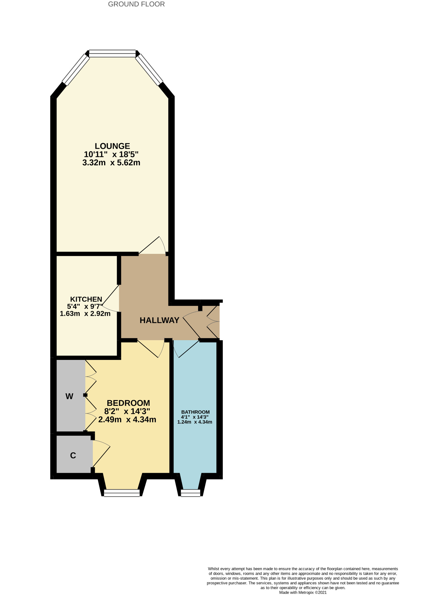 1 bed flat to rent in Old Castle Road, Glasgow - Property Floorplan