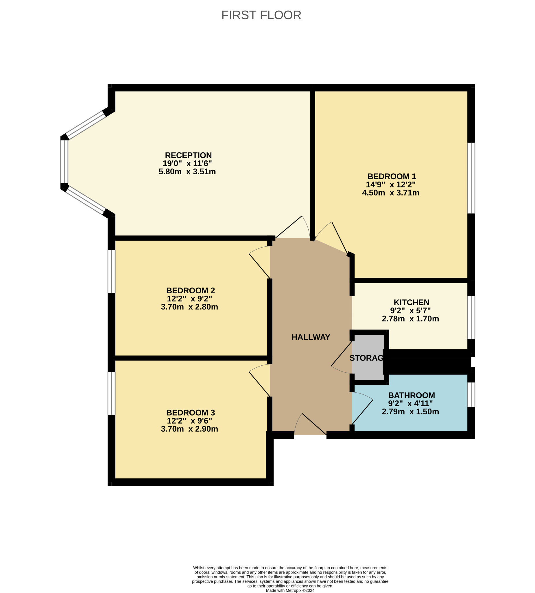 3 bed flat for sale in Bunessan Street, Glasgow - Property Floorplan