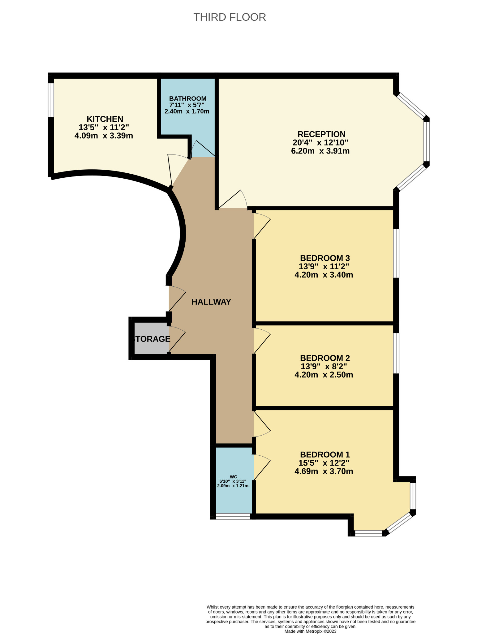 3 bed flat for sale in Nithsdale Drive, Glasgow - Property floorplan