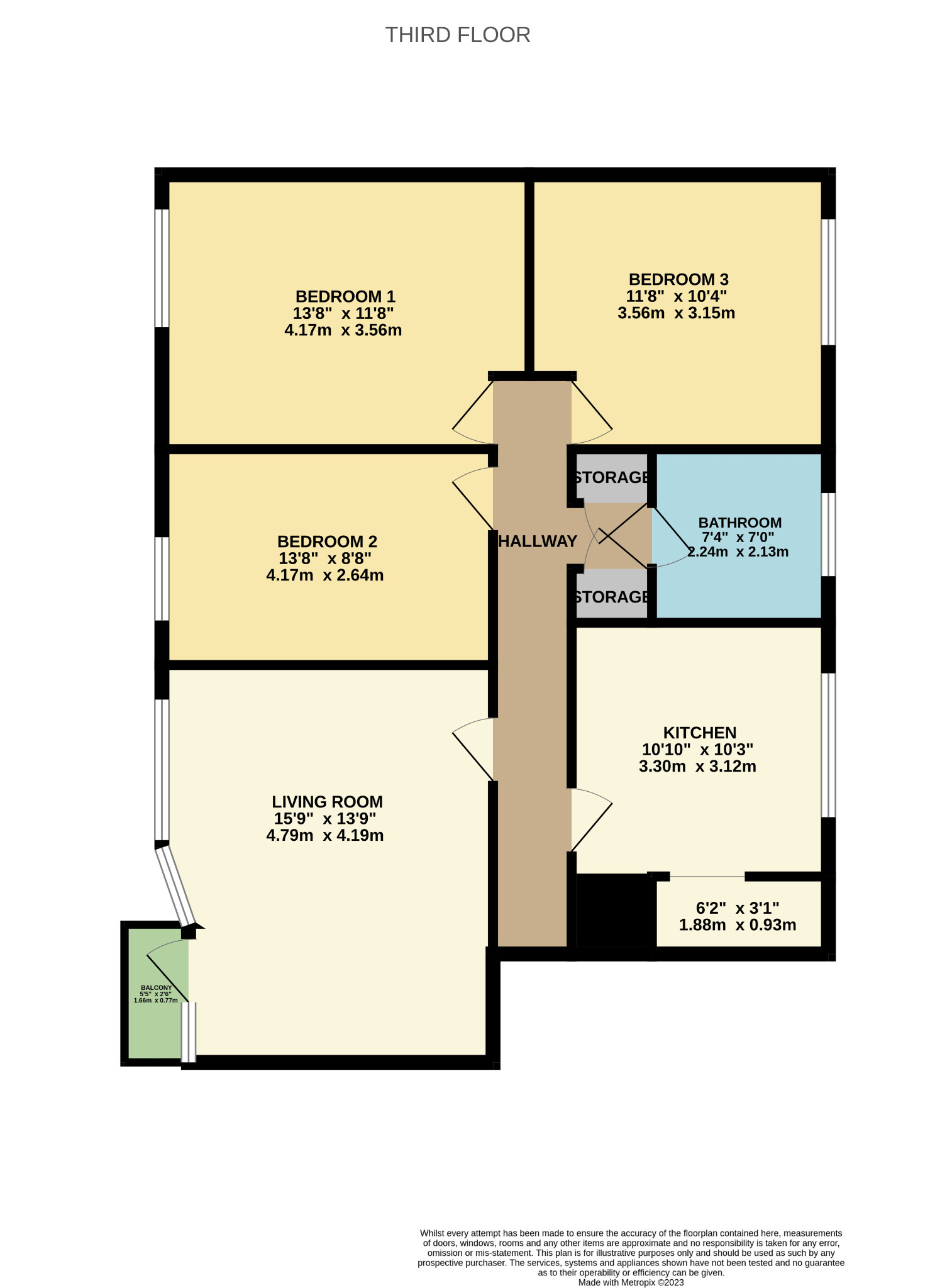 3 bed flat for sale in Mossview Quadrant, Glasgow - Property floorplan