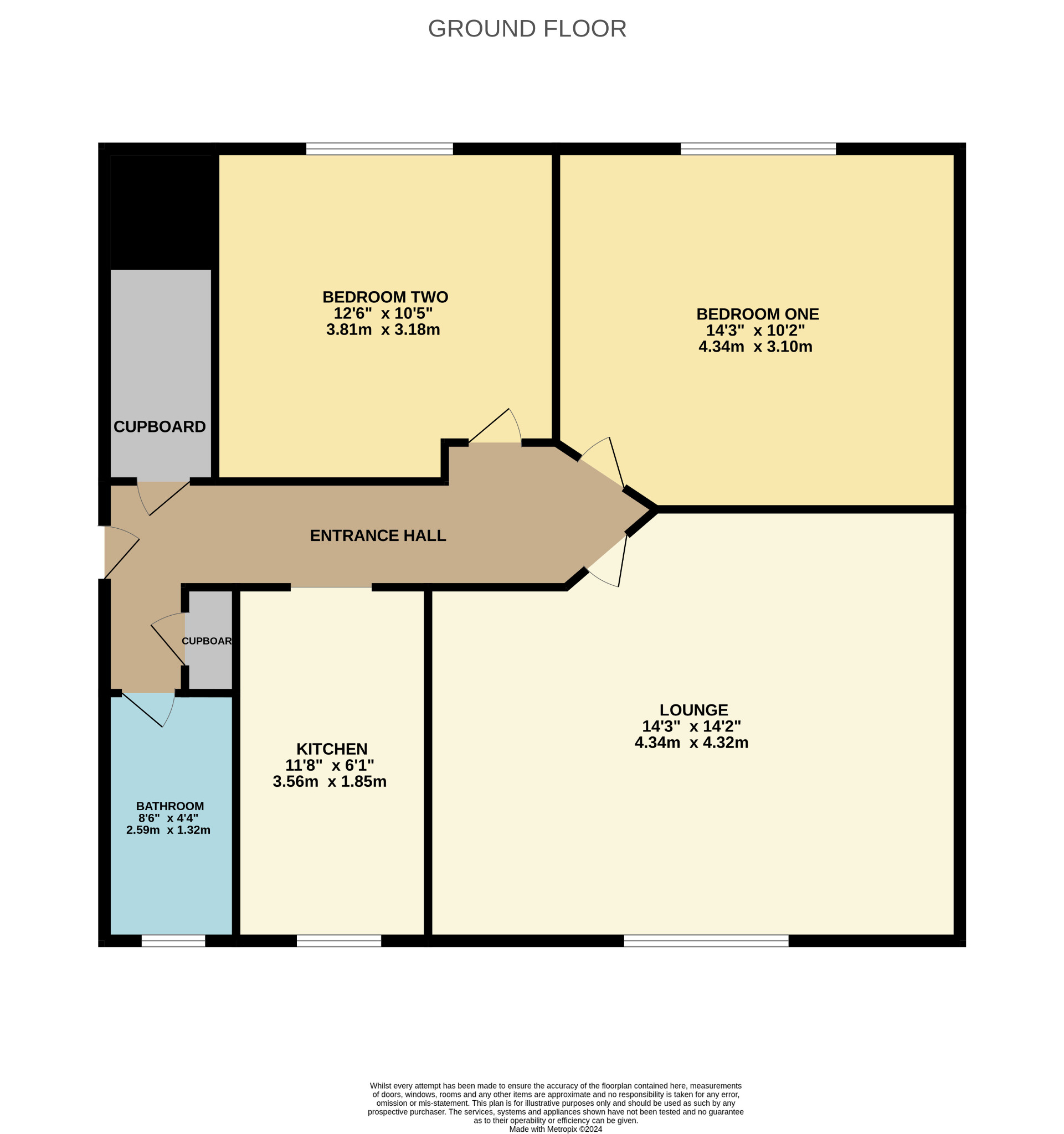 2 bed flat for sale in Brock Road, Glasgow - Property Floorplan