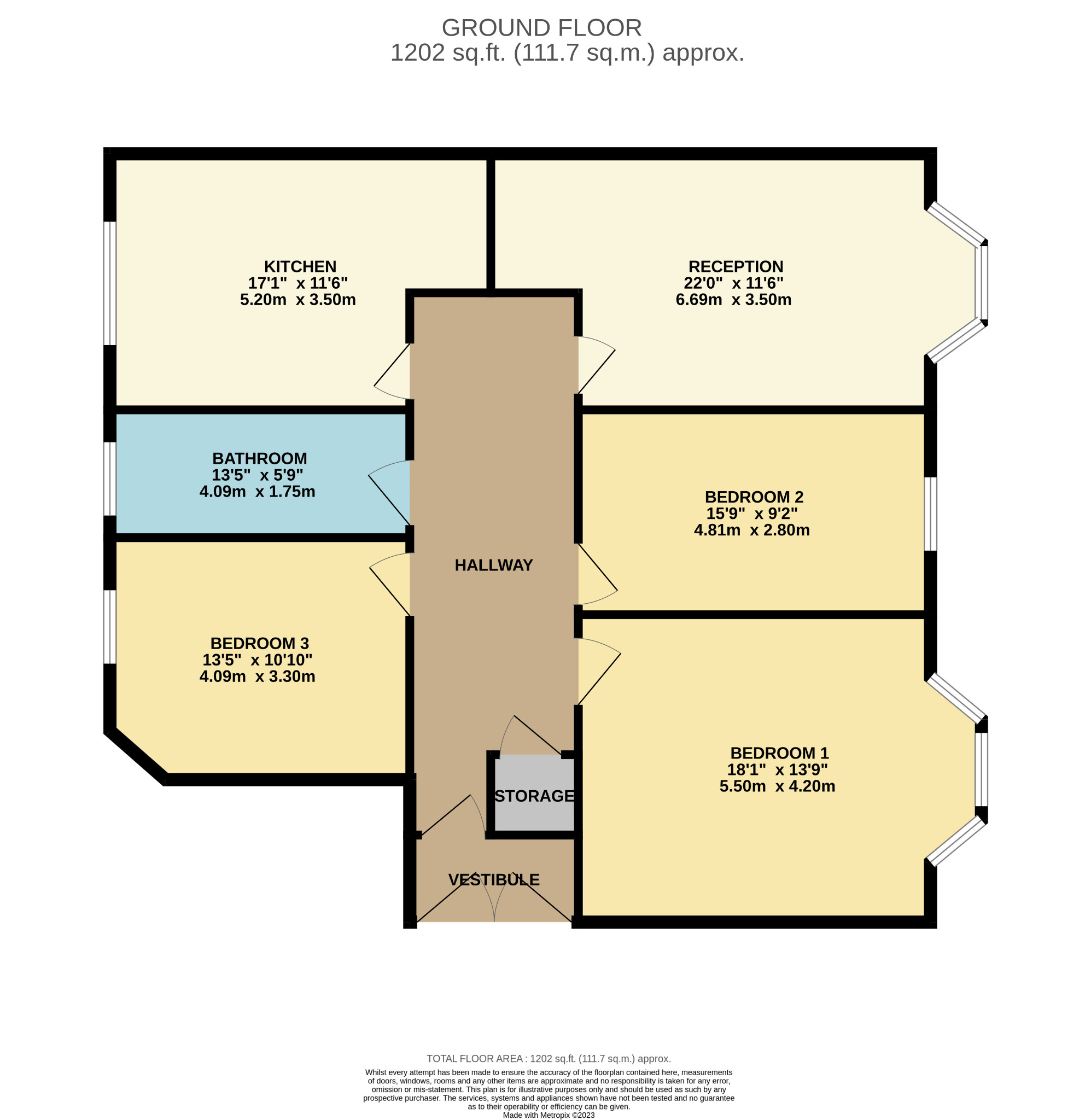 3 bed flat for sale in Percy Street, Glasgow - Property floorplan