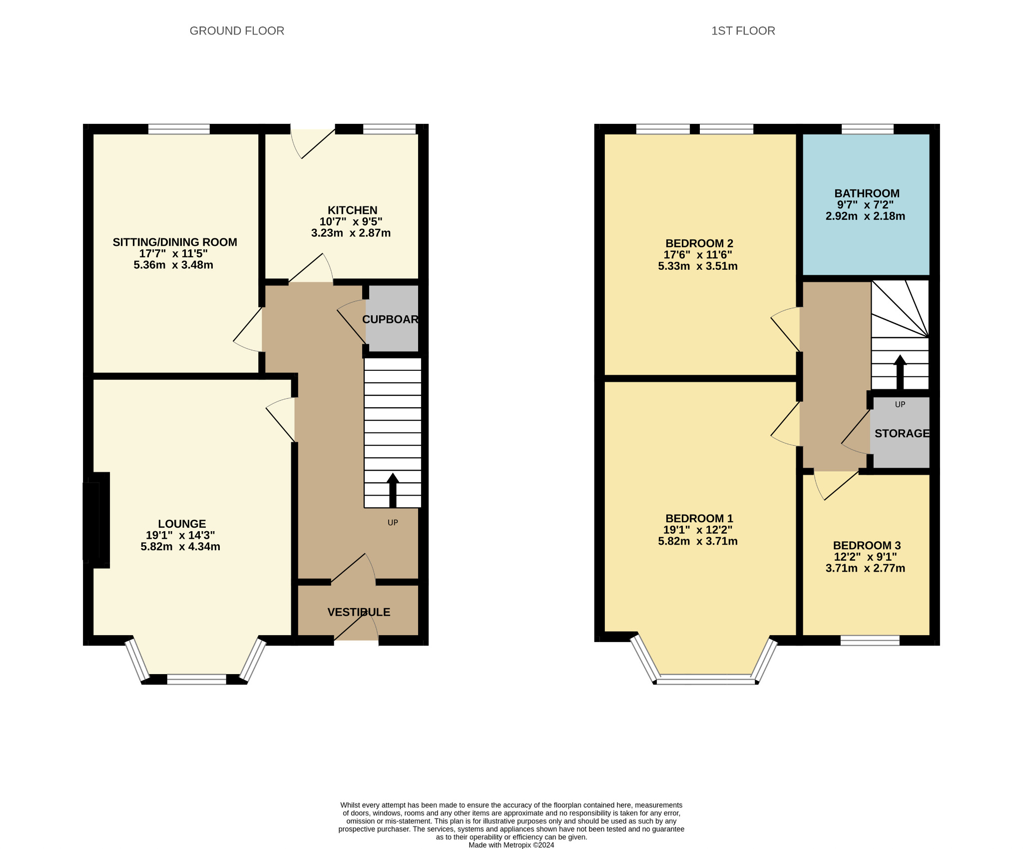 3 bed terraced house for sale in Blairgowrie Road, Glasgow - Property floorplan