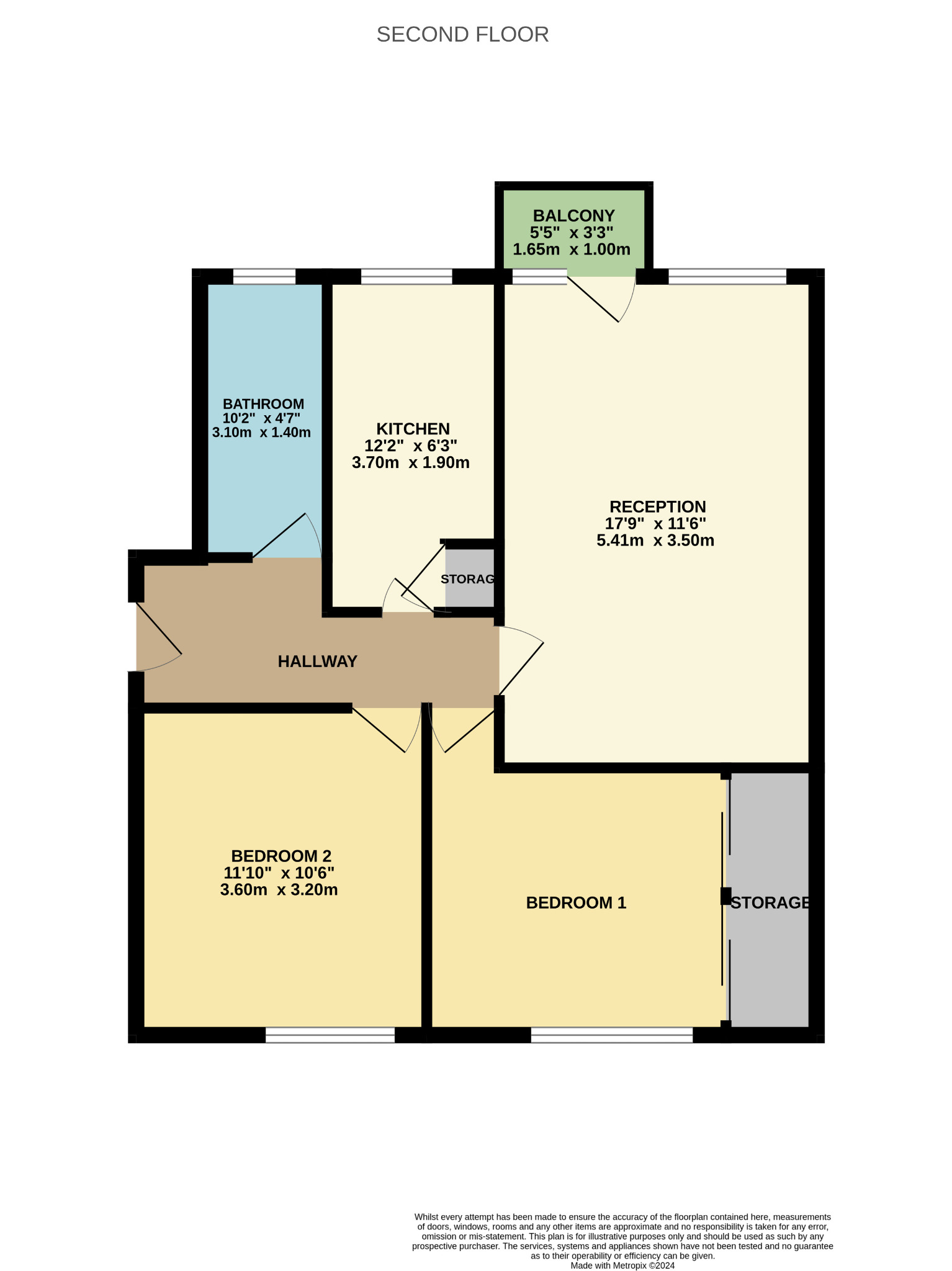 2 bed flat for sale in Kinnell Avenue, Glasgow - Property floorplan