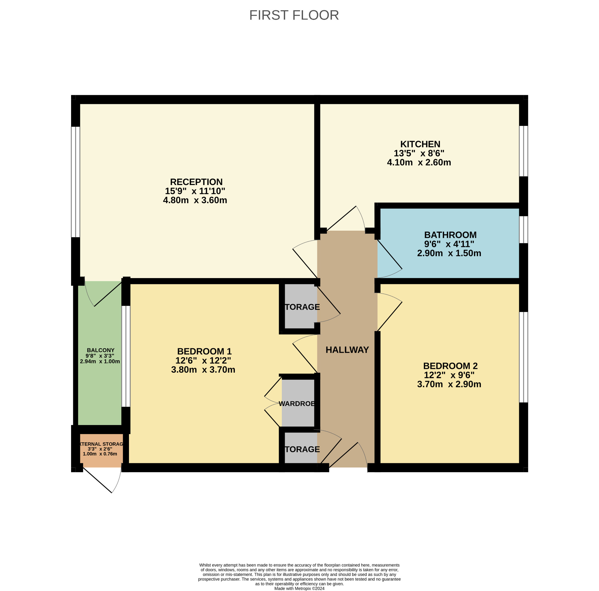 2 bed flat for sale in Hillington Quadrant, Glasgow - Property floorplan