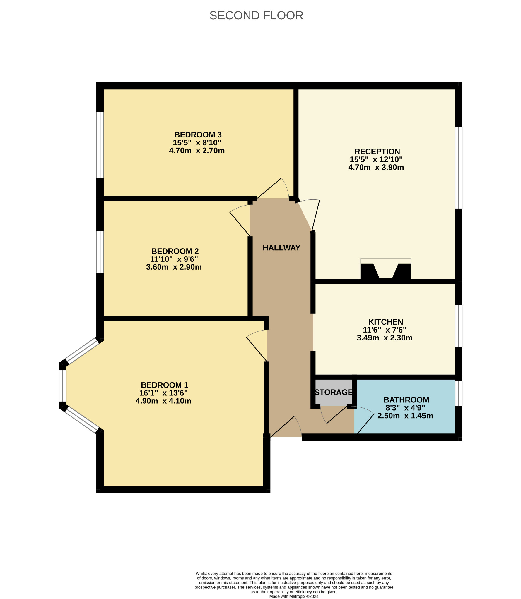3 bed flat for sale in Summertown Road, Glasgow - Property floorplan