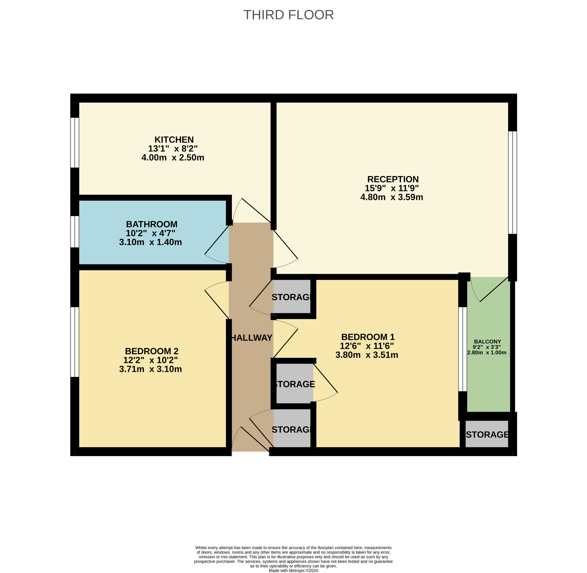 2 bed flat for sale in Balerno Drive, Glasgow - Property floorplan