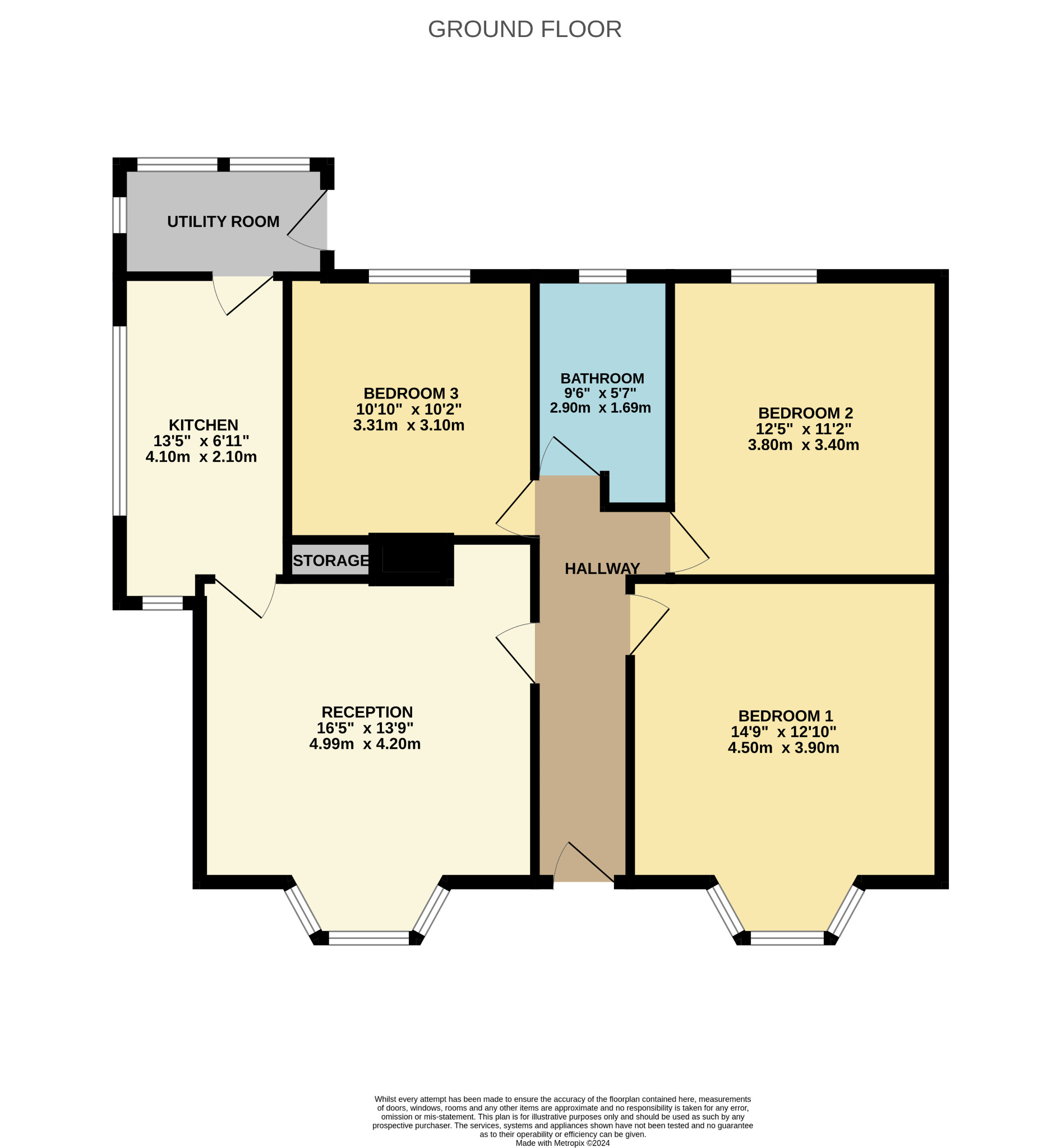 3 bed semi-detached bungalow for sale in Wedderlea Drive, Glasgow - Property Floorplan