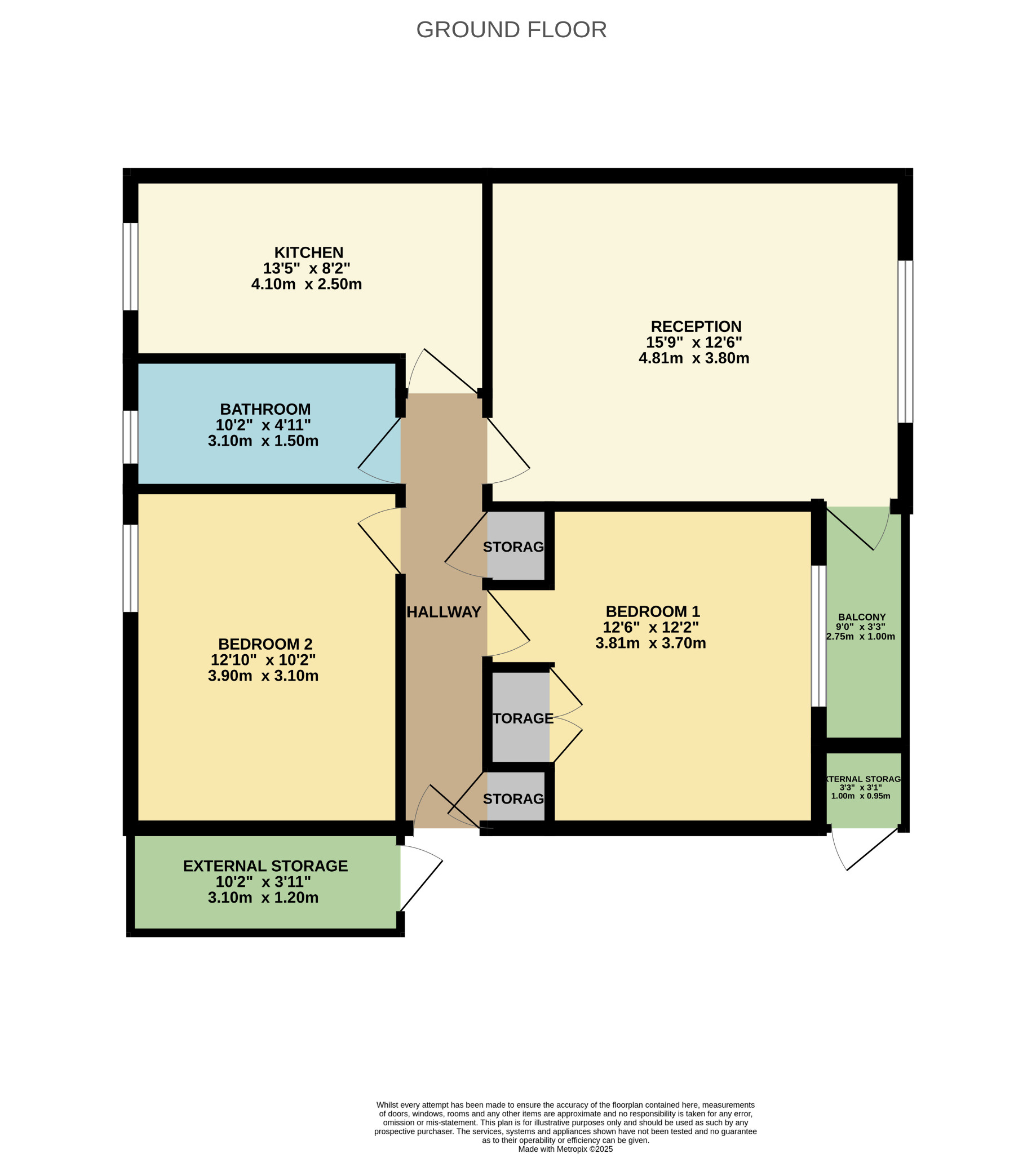 2 bed flat for sale in Hillington Terrace, Glasgow - Property Floorplan