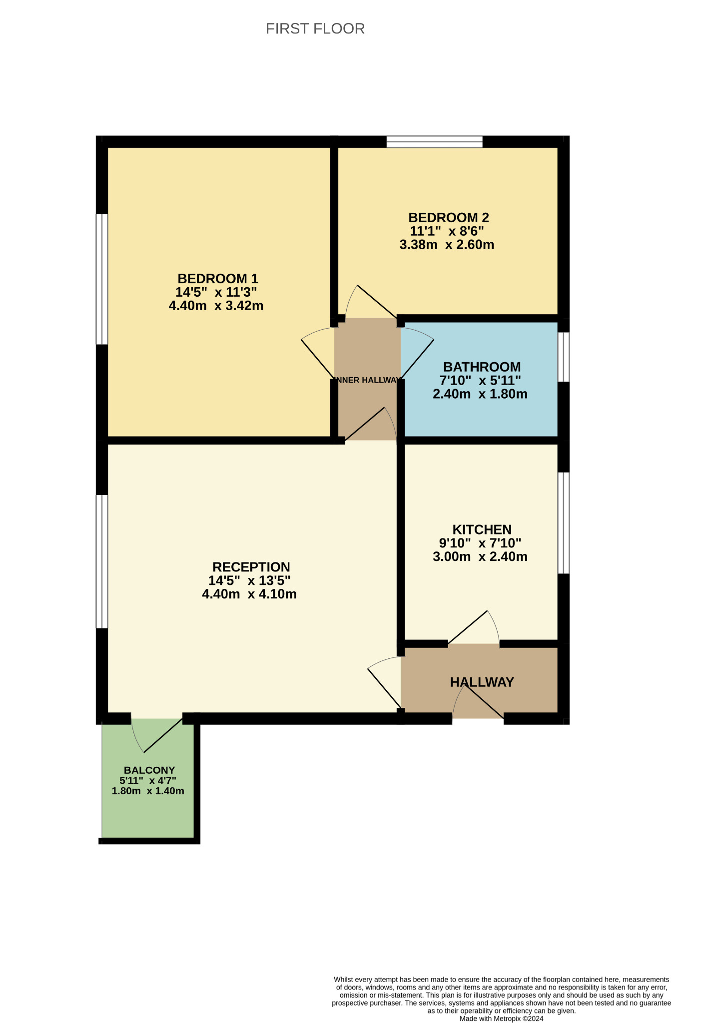 2 bed flat for sale in Prospecthill Crescent - Property Floorplan