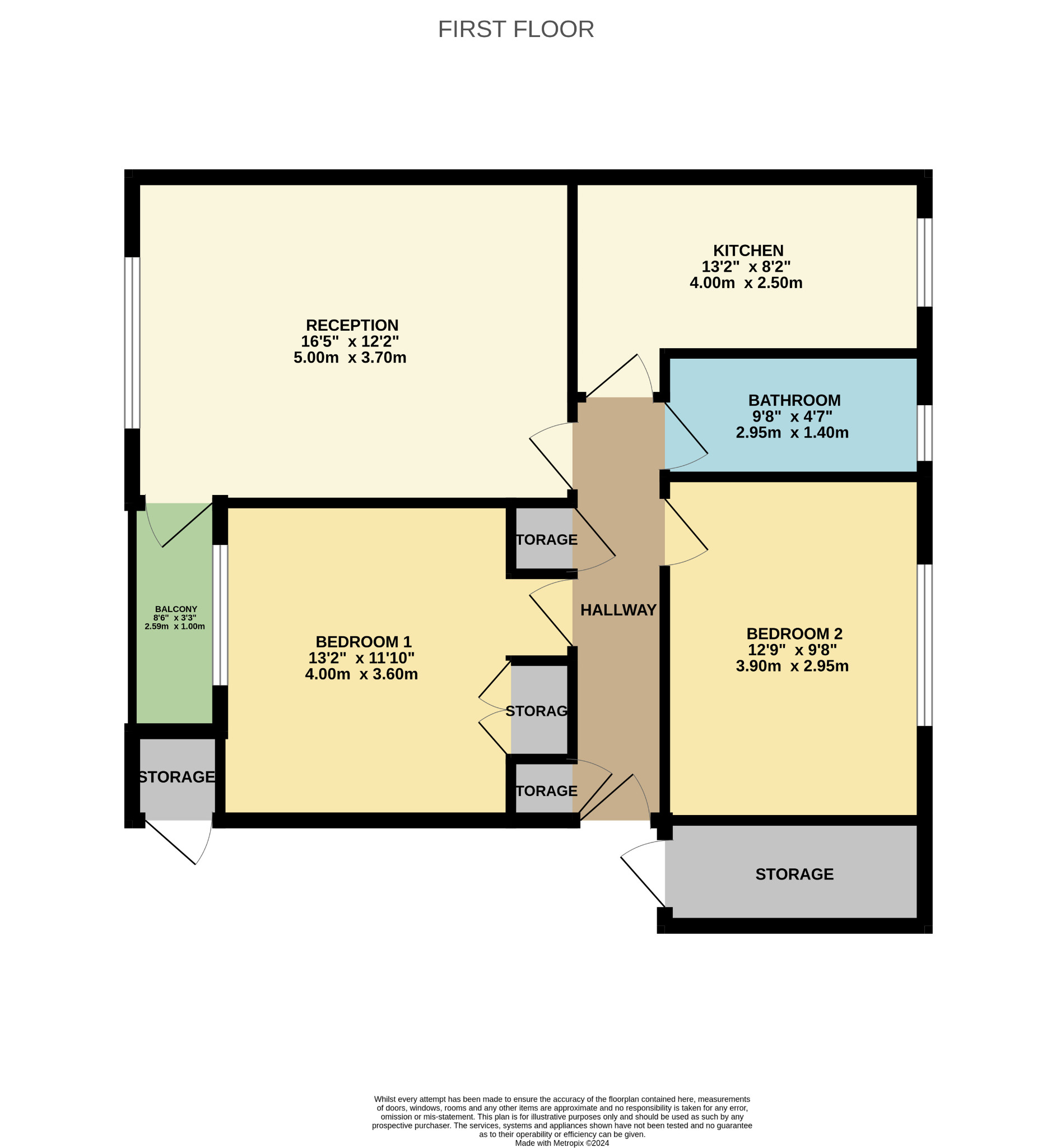 2 bed flat for sale in Hillington Terrace - Property Floorplan