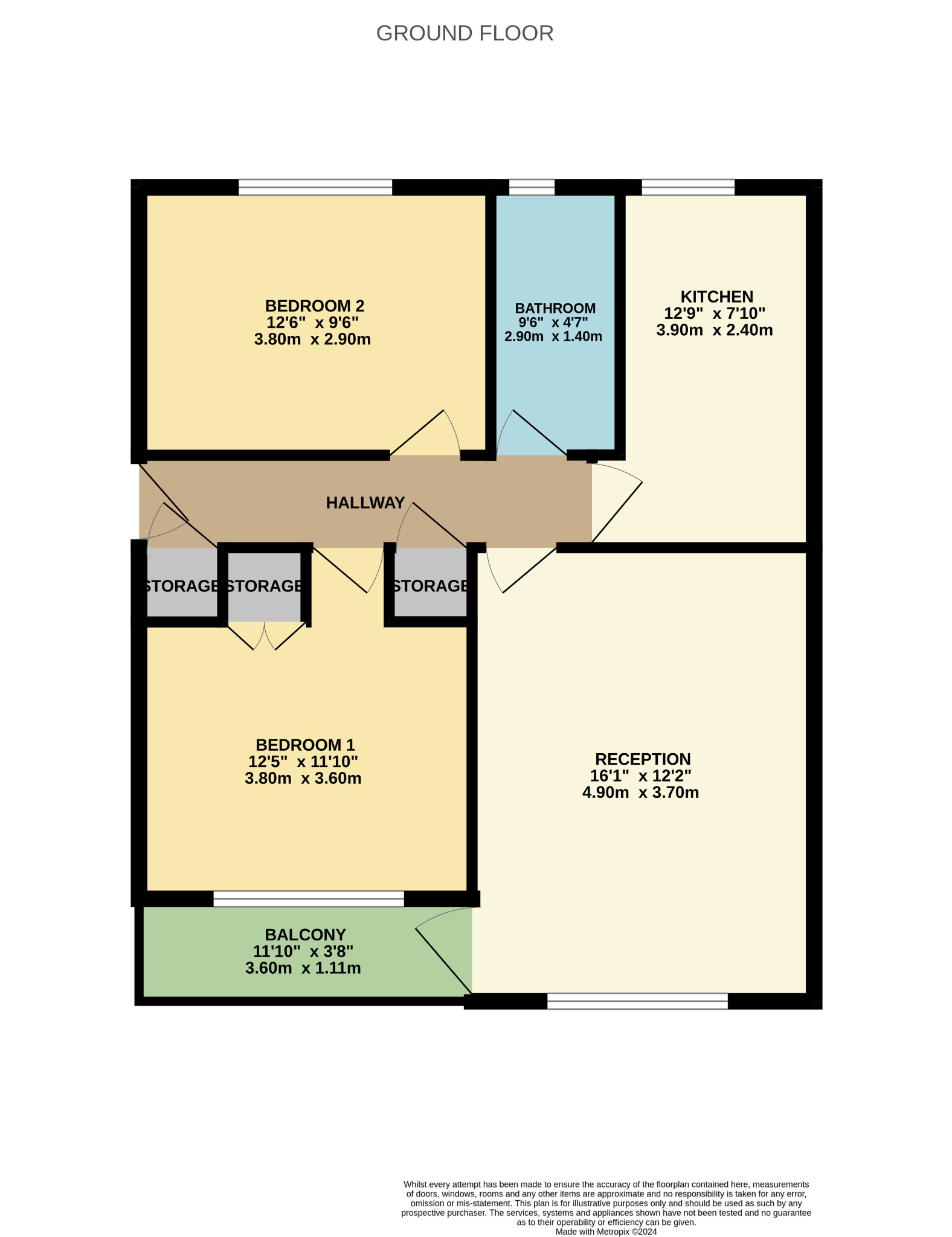 2 bed flat for sale in Hillington Quadrant - Property Floorplan