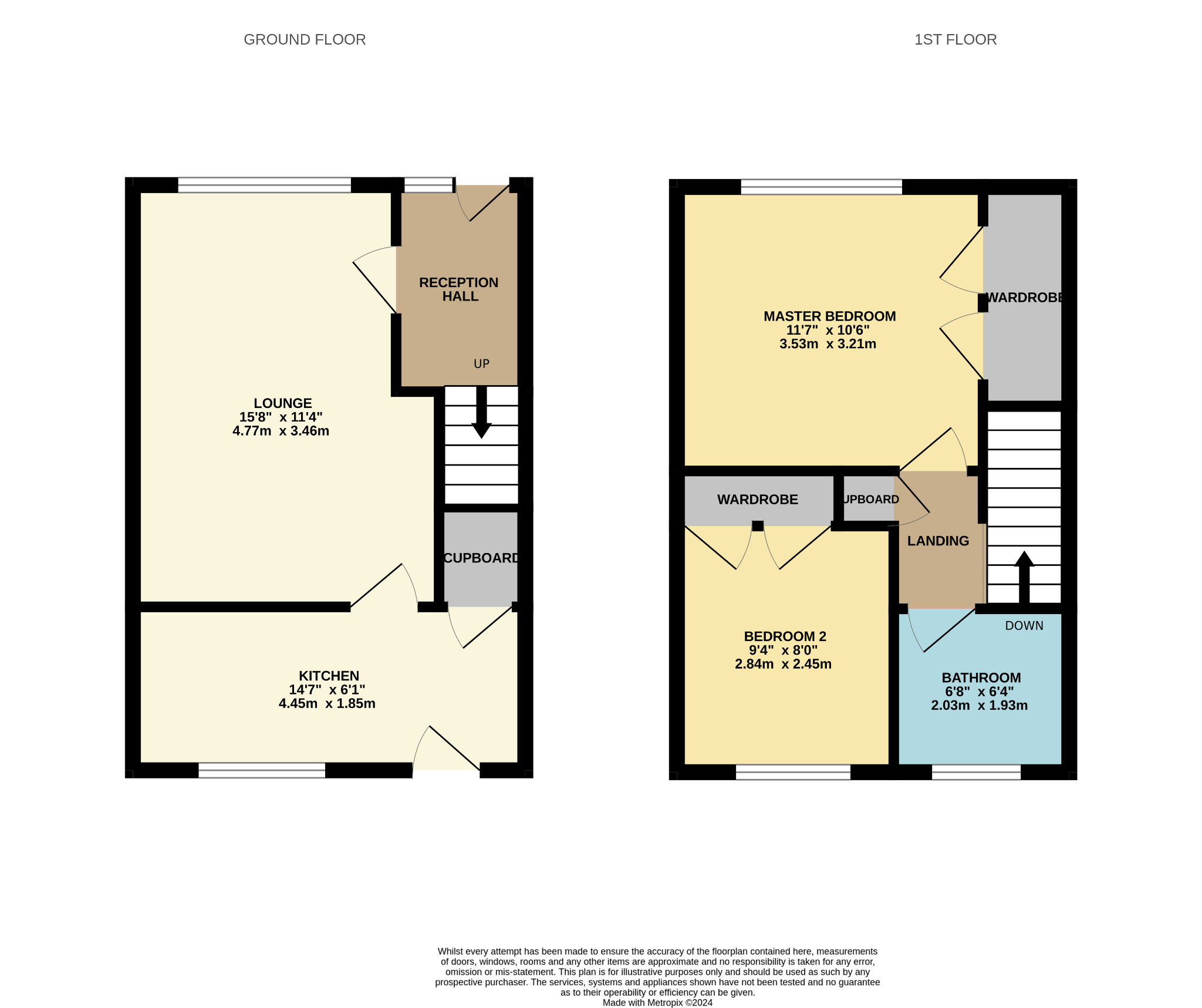 2 bed end of terrace house for sale in Cunningham Drive, Glasgow - Property Floorplan