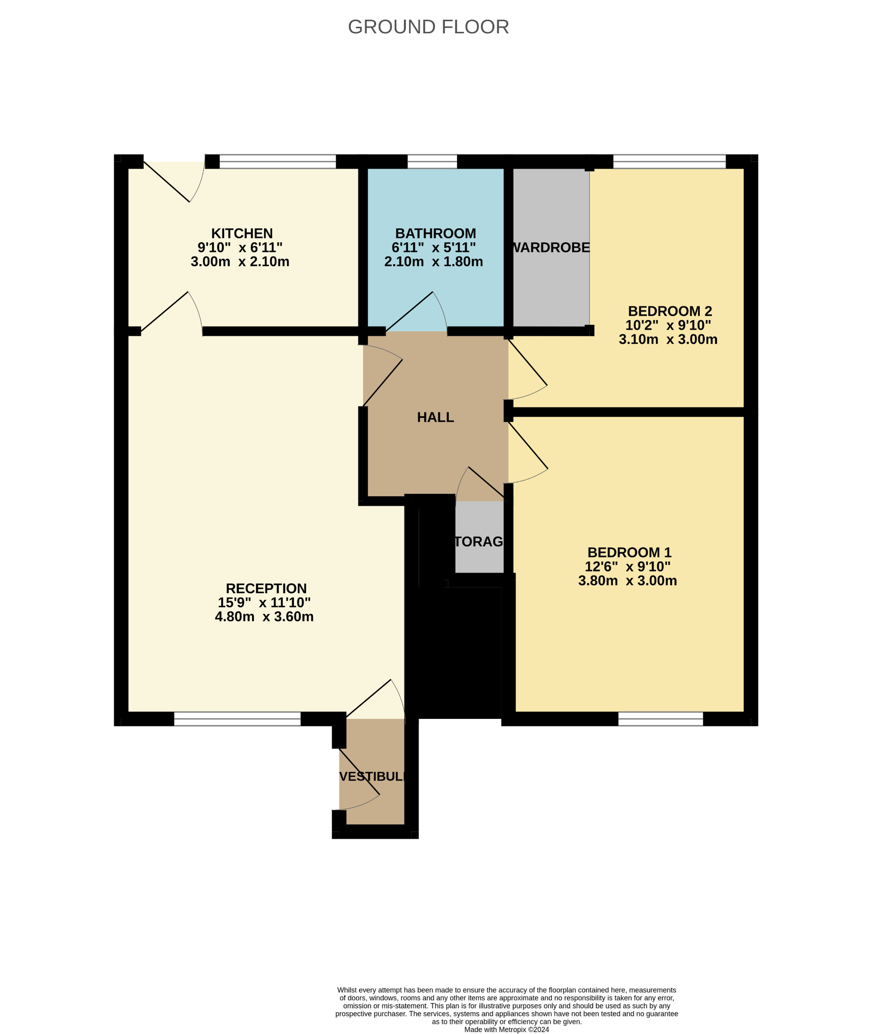 2 bed flat for sale in Faskin Place, Glasgow - Property Floorplan