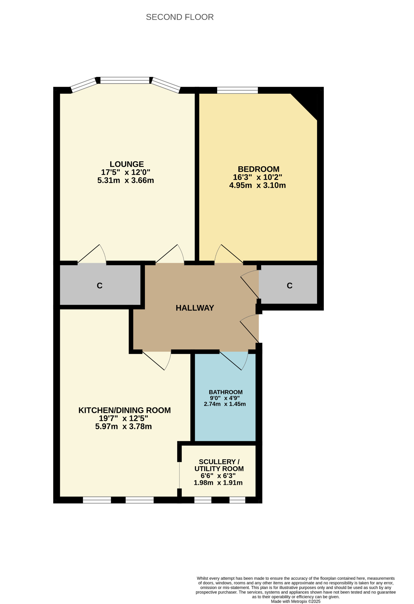 1 bed flat for sale in Copland Road, Glasgow - Property Floorplan