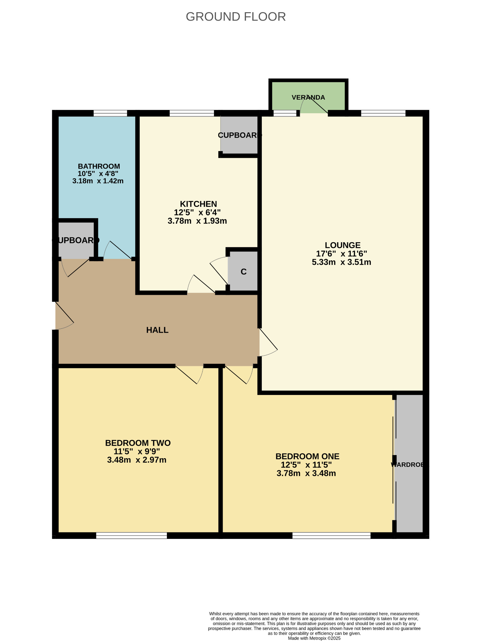 2 bed flat for sale in Kinnell Crescent, Glasgow - Property Floorplan