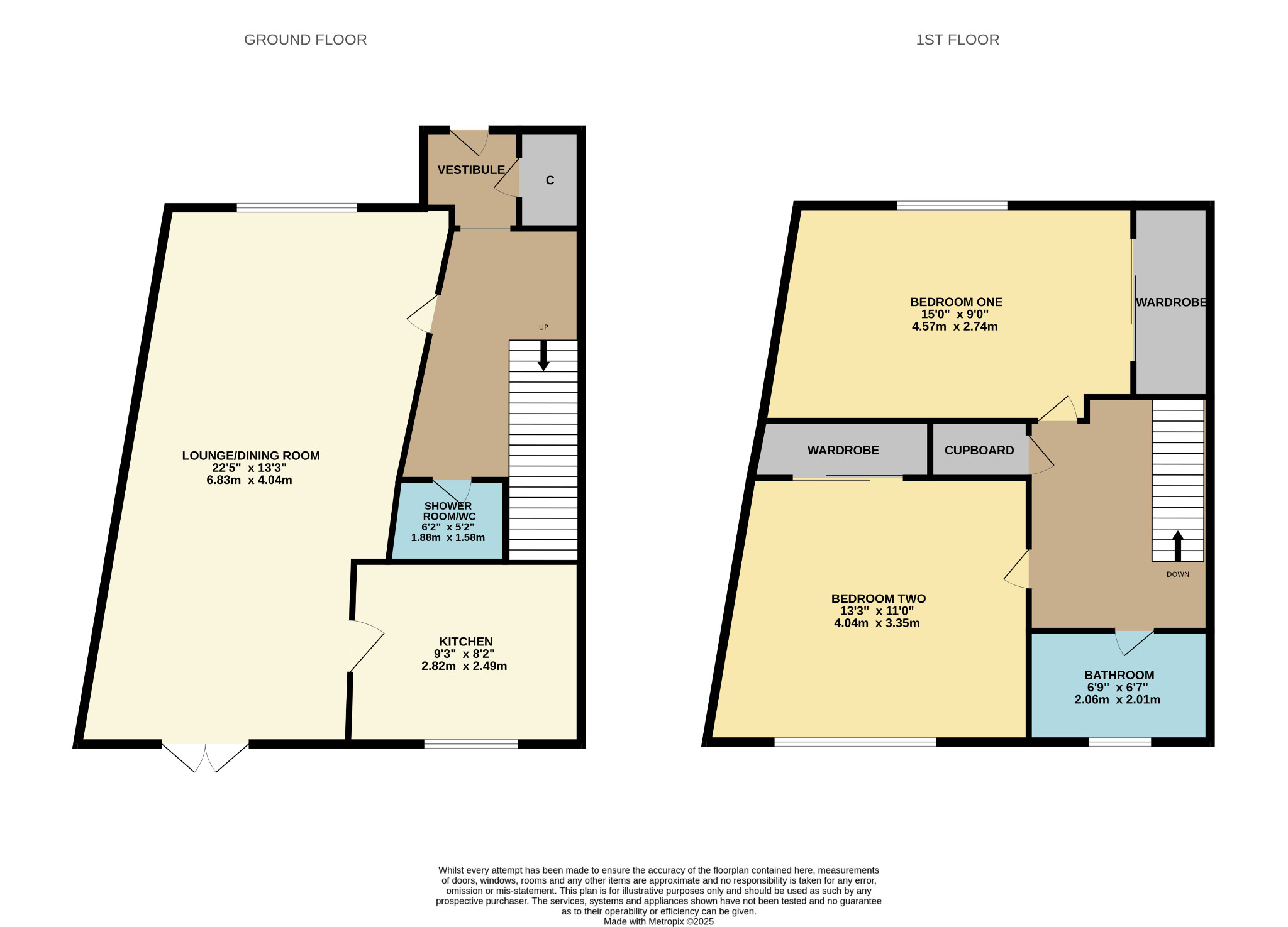 2 bed terraced house for sale in Glendevon Square, Glasgow - Property Floorplan