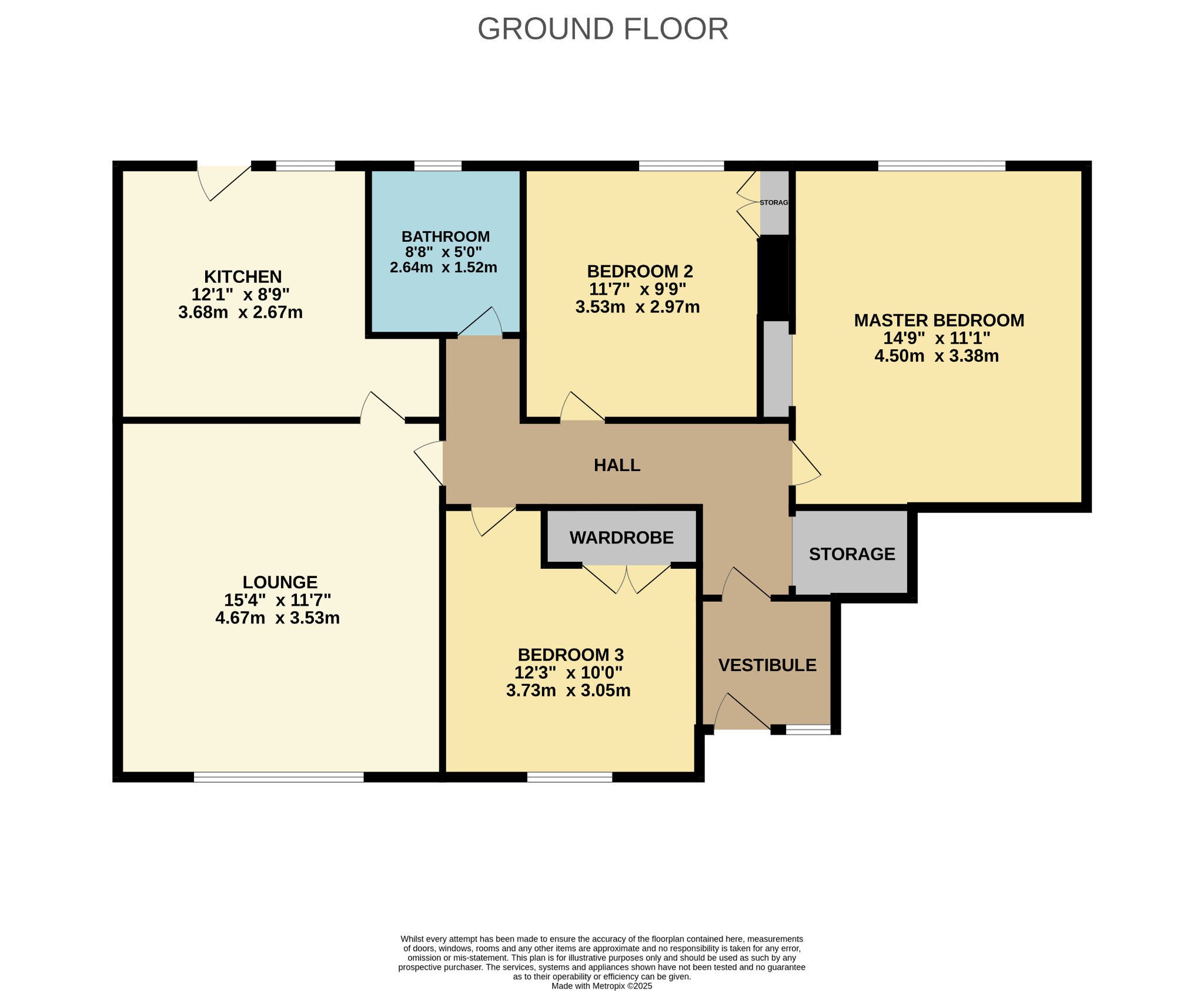 3 bed ground floor flat for sale in Moulin Place, Glasgow - Property Floorplan