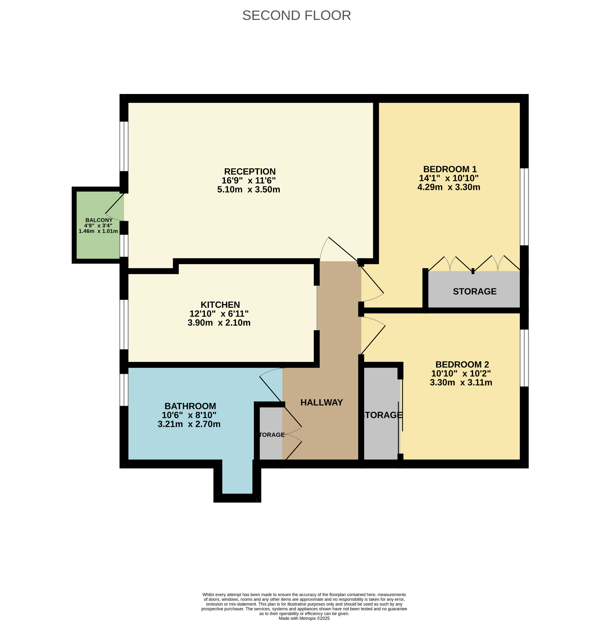 2 bed flat for sale in Kinnell Crescent, Glasgow - Property Floorplan
