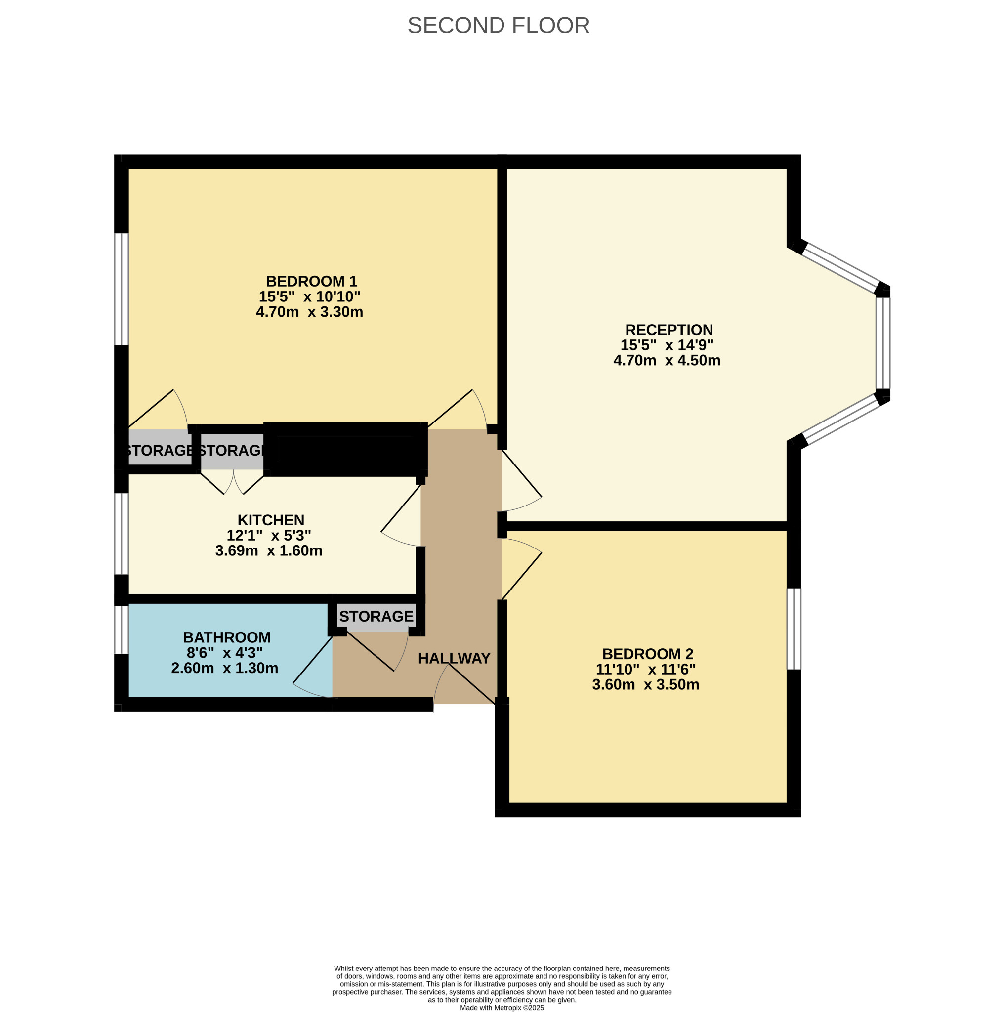 2 bed flat for sale in Middleton Street, Glasgow - Property Floorplan
