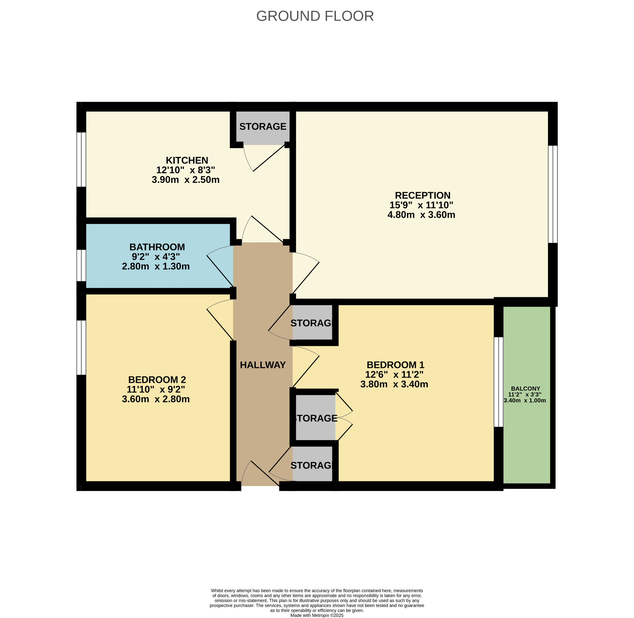 2 bed flat for sale in Mosspark Square, Glasgow - Property Floorplan
