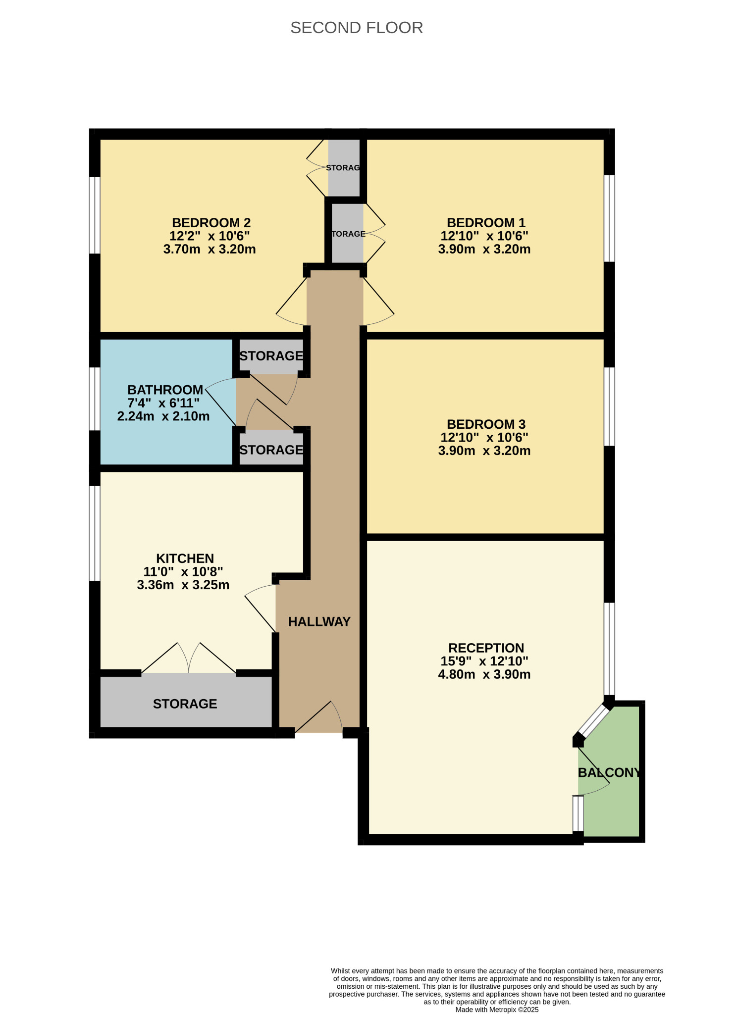3 bed flat for sale in Berryknowes Road, Glasgow - Property Floorplan