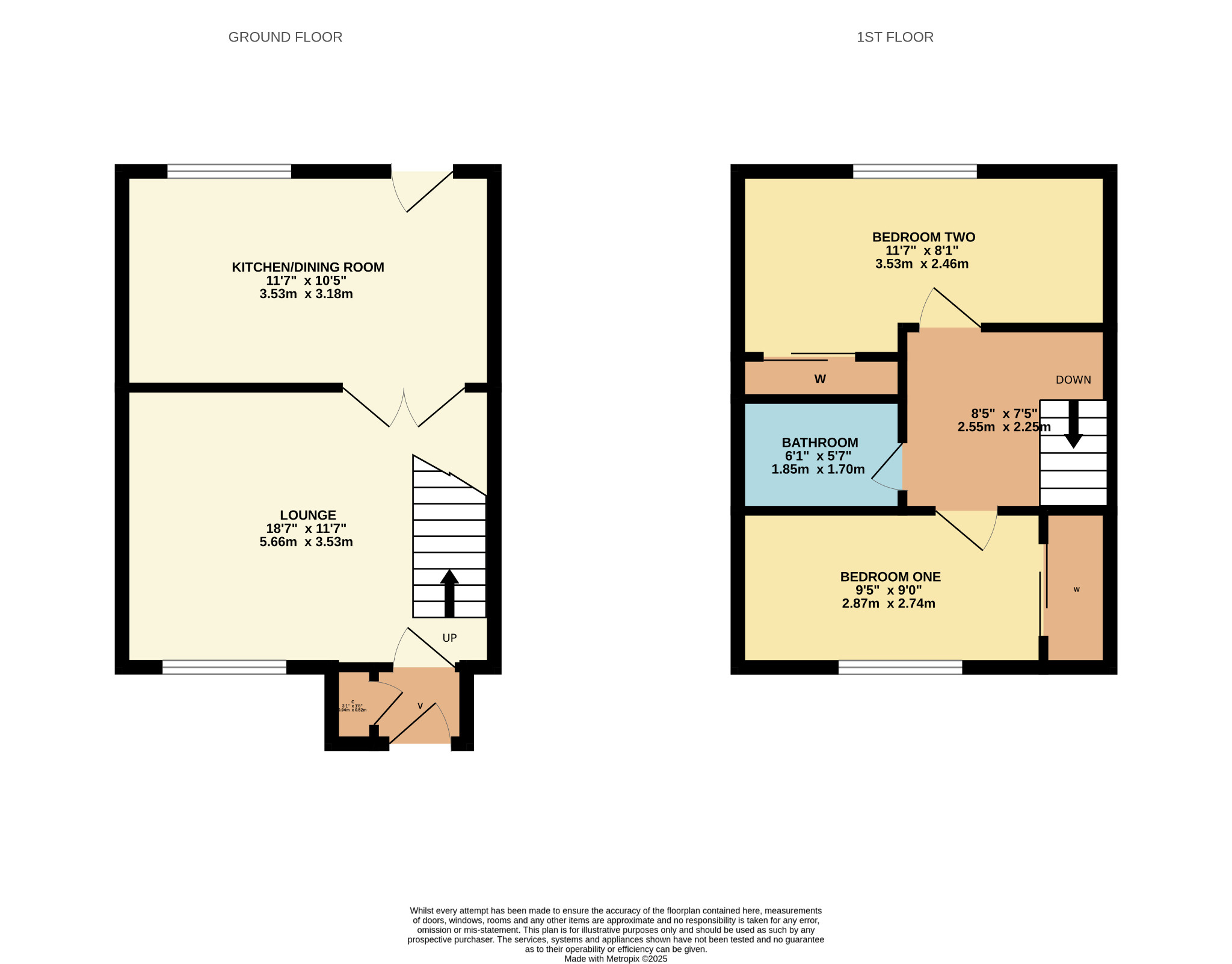 2 bed semi-detached house for sale in Mavisbank Gardens, Glasgow - Property Floorplan