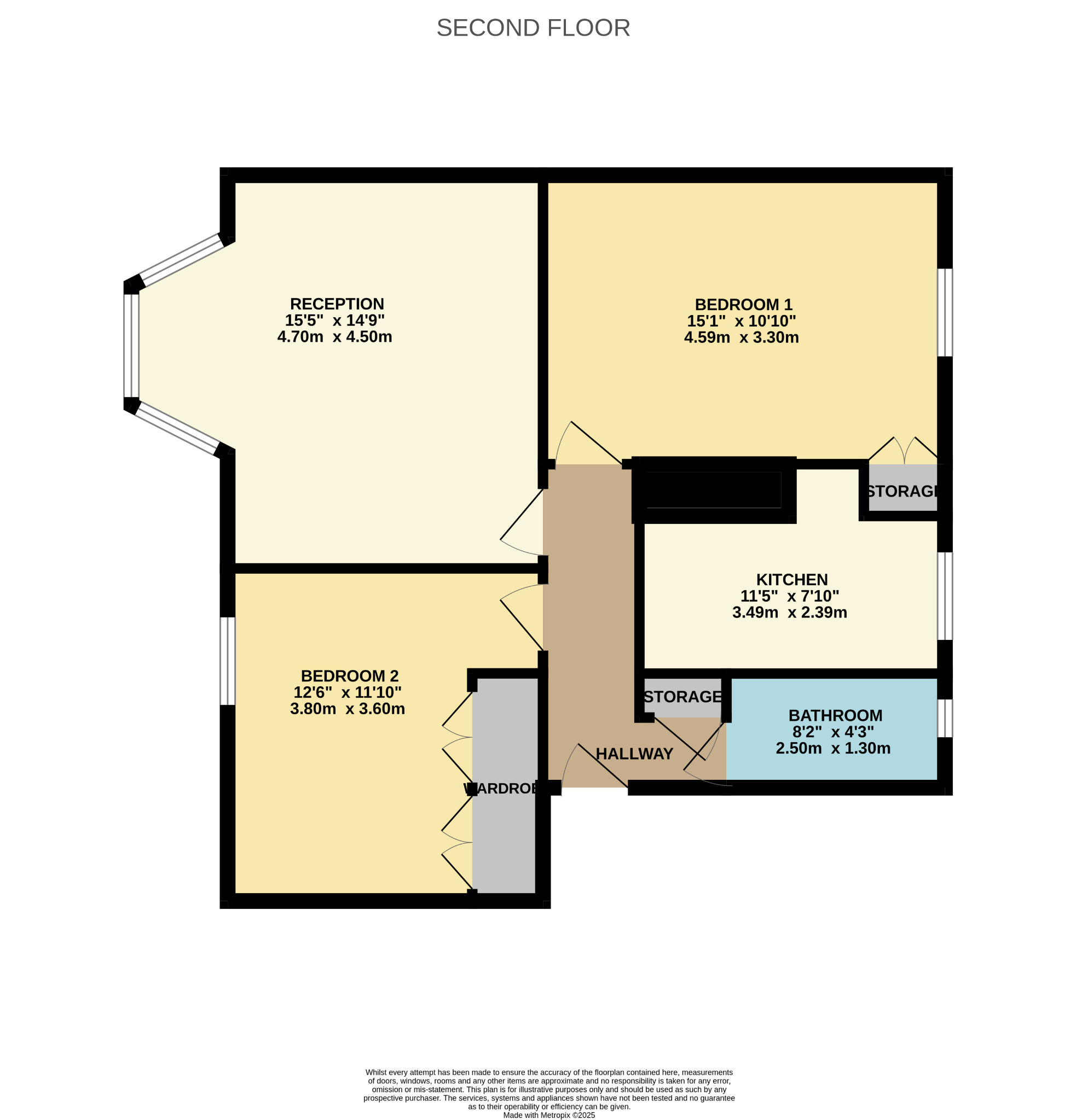 2 bed flat for sale in Bunessan Street, Glasgow - Property Floorplan