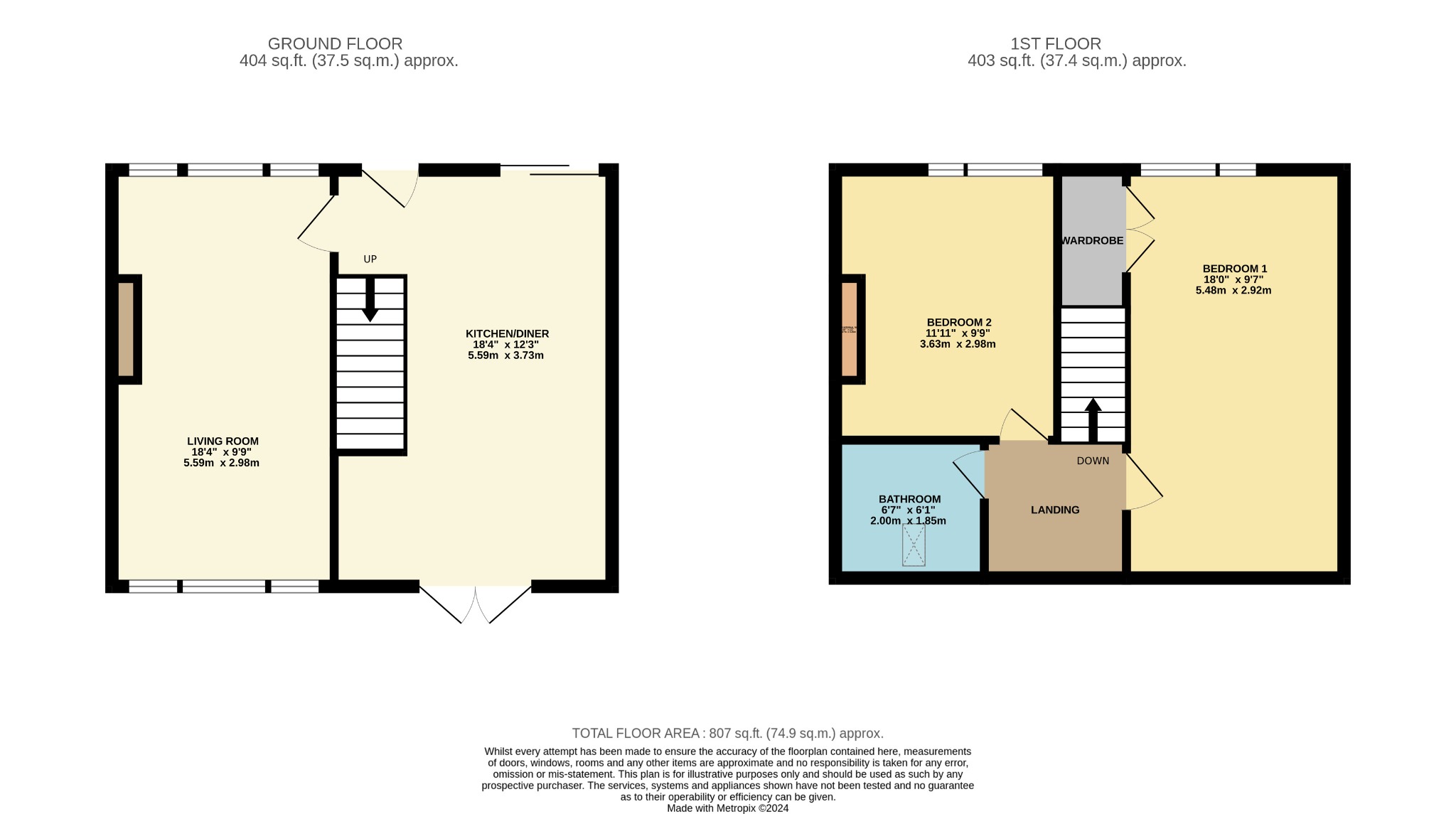 2 bed semi-detached house for sale in Westfield, Dunoon - Property floorplan