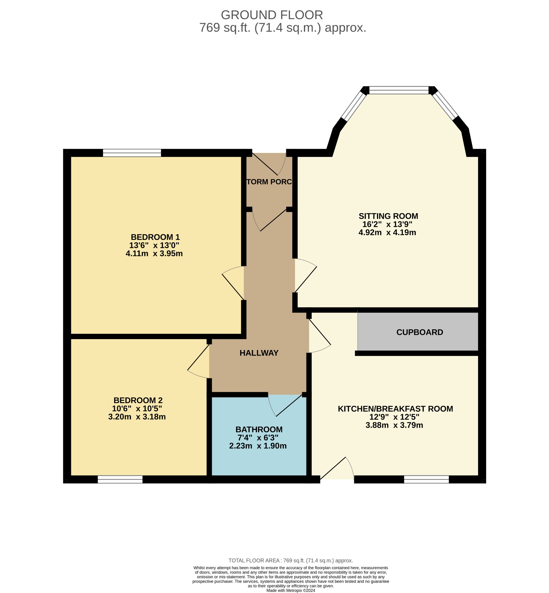 2 bed ground floor flat for sale in Auchamore Road, Dunoon - Property Floorplan