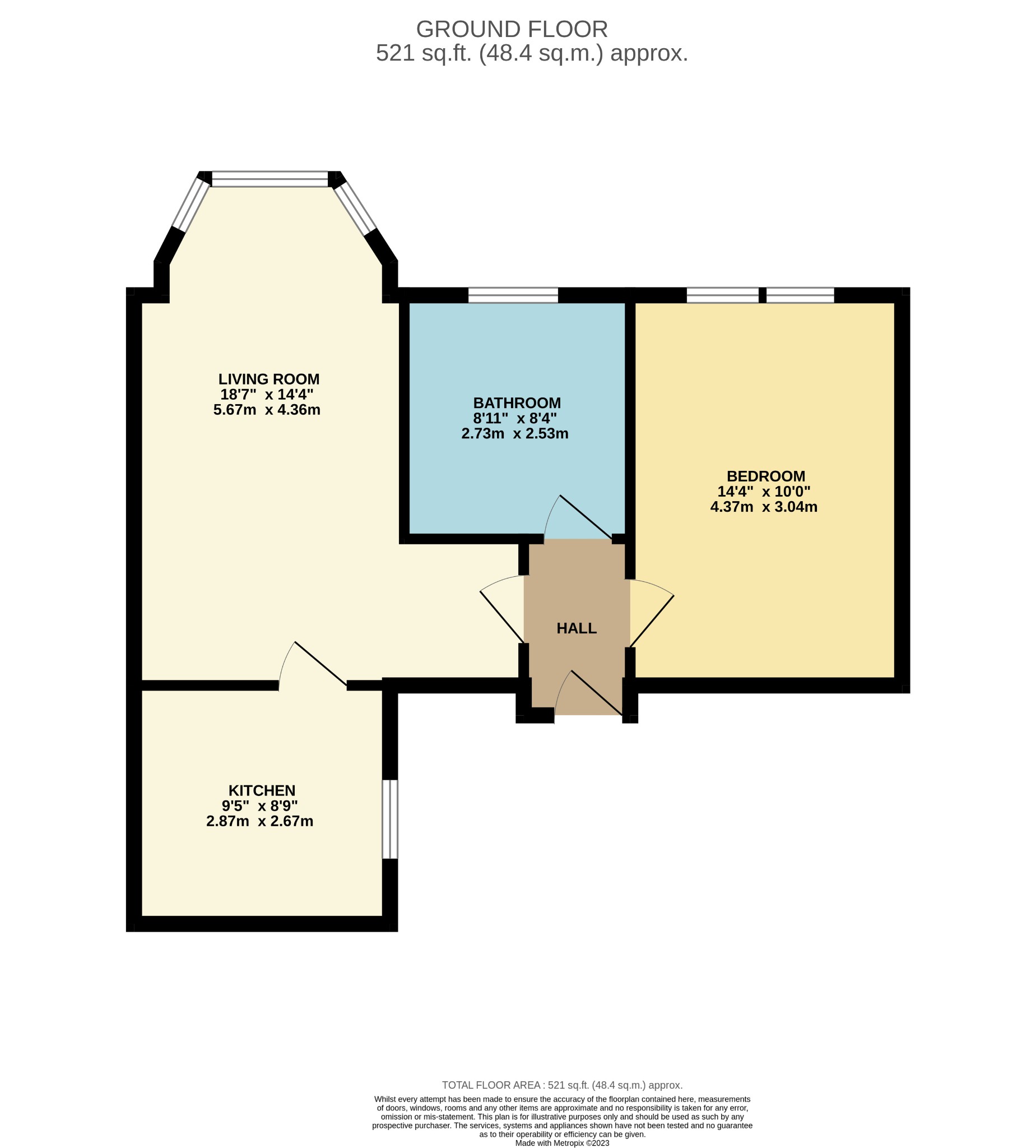 1 bed flat for sale in King Street, Dunoon - Property floorplan